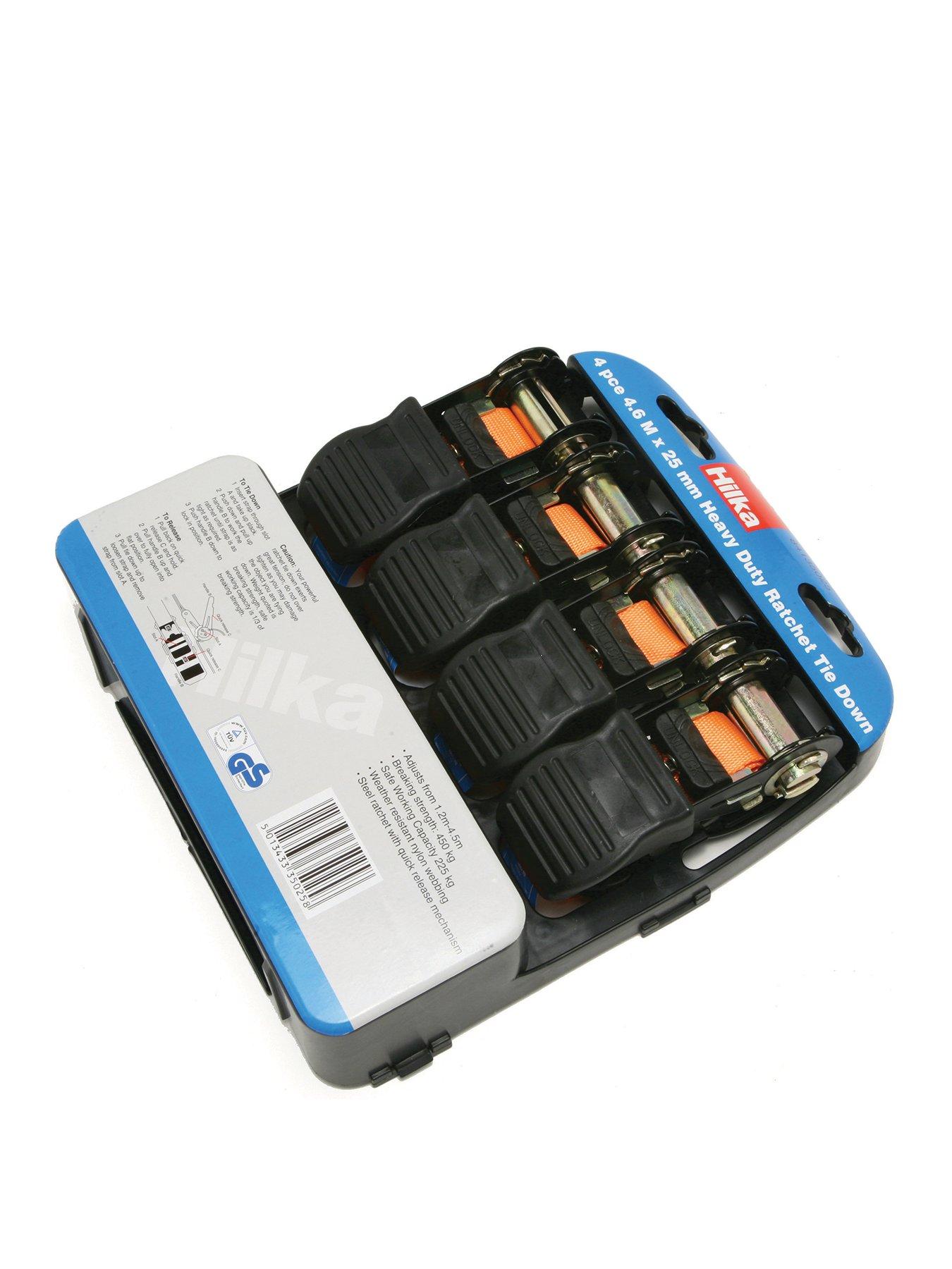 undefined 4 pce 25mm x 4.5m Ratchet Tie Downs