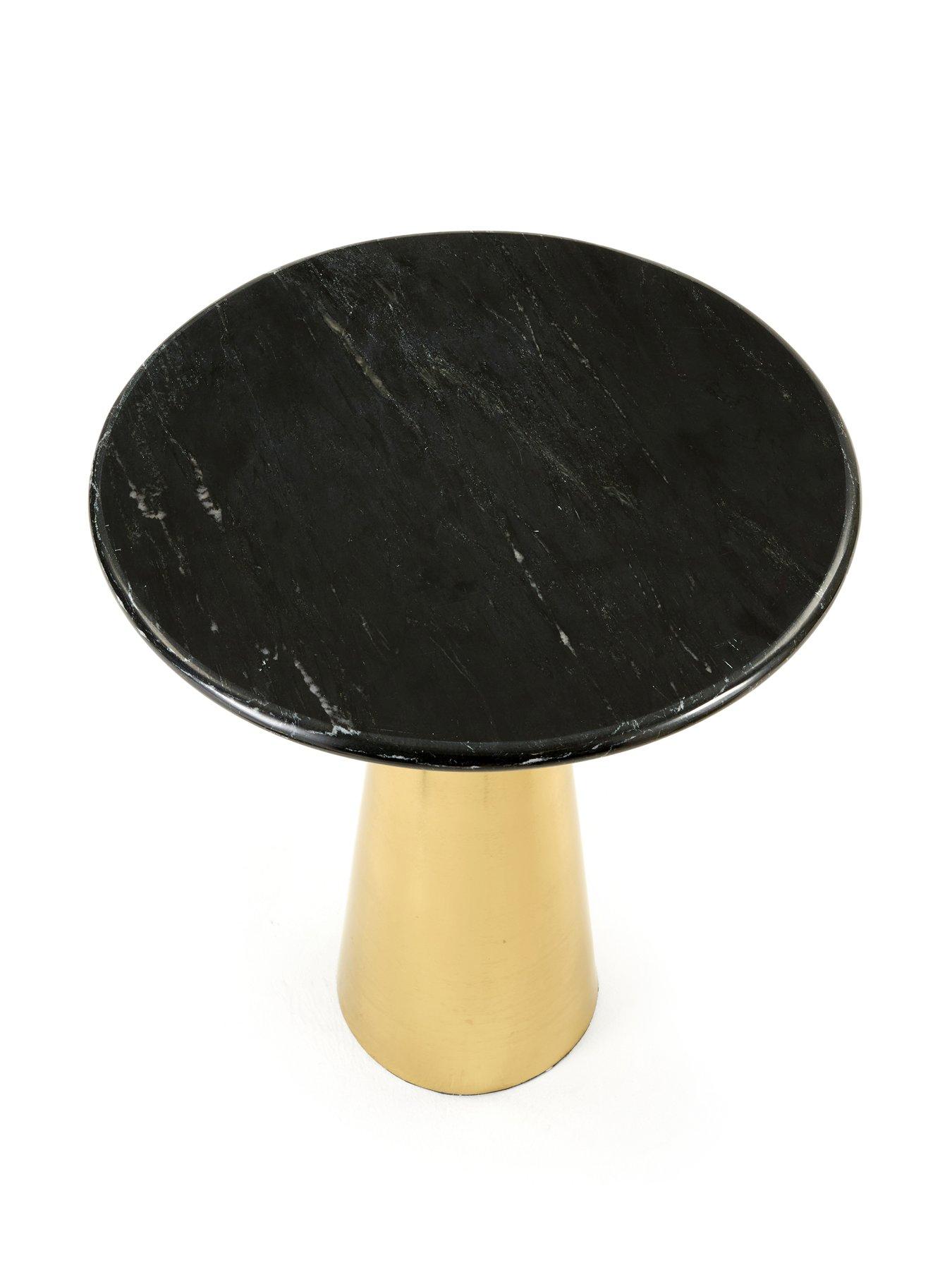 Image 3 of 6 of The Very Collection Cone Side Table - Brushed Gold/Black&nbsp;Marble