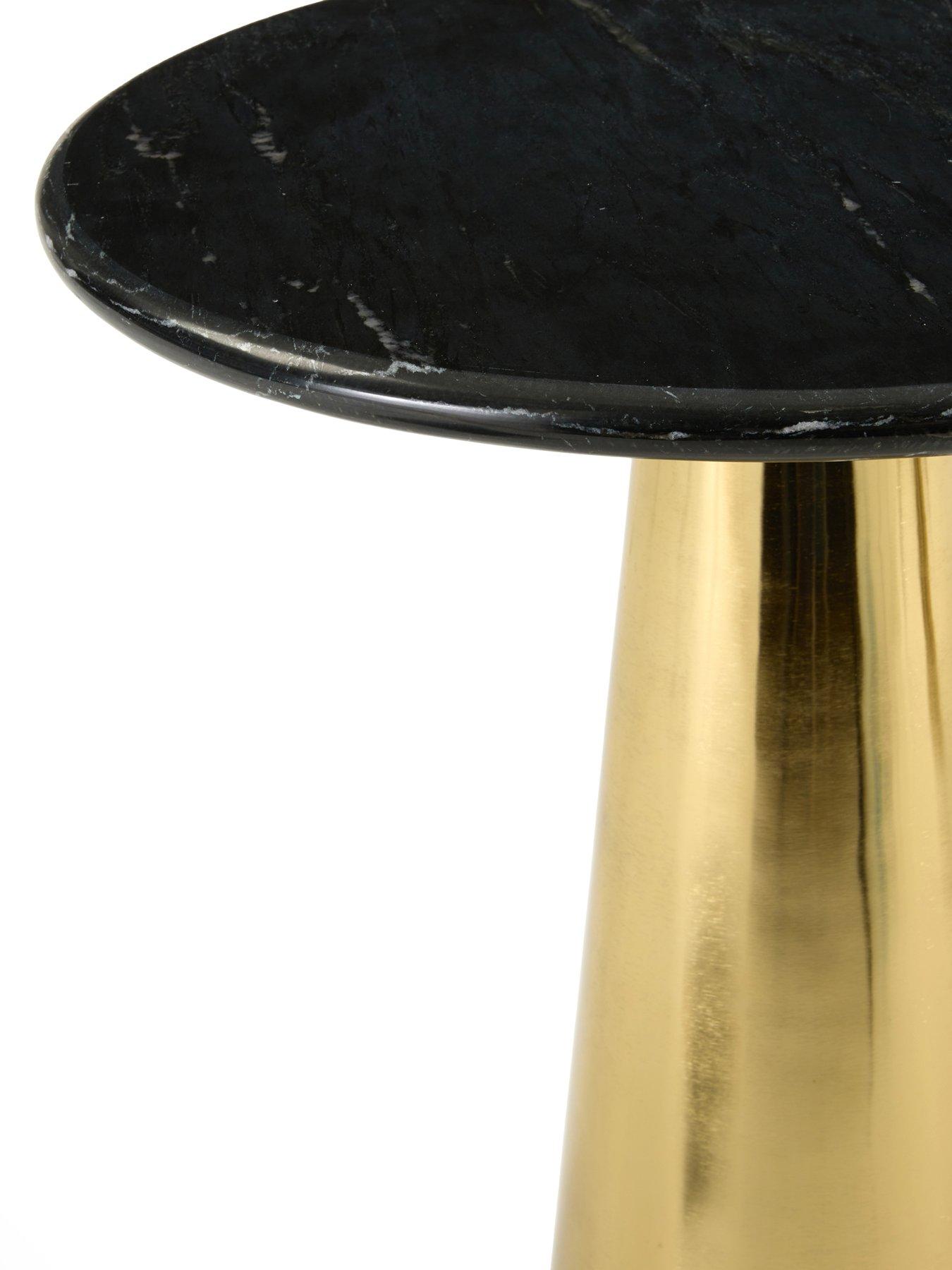 Image 4 of 6 of The Very Collection Cone Side Table - Brushed Gold/Black&nbsp;Marble