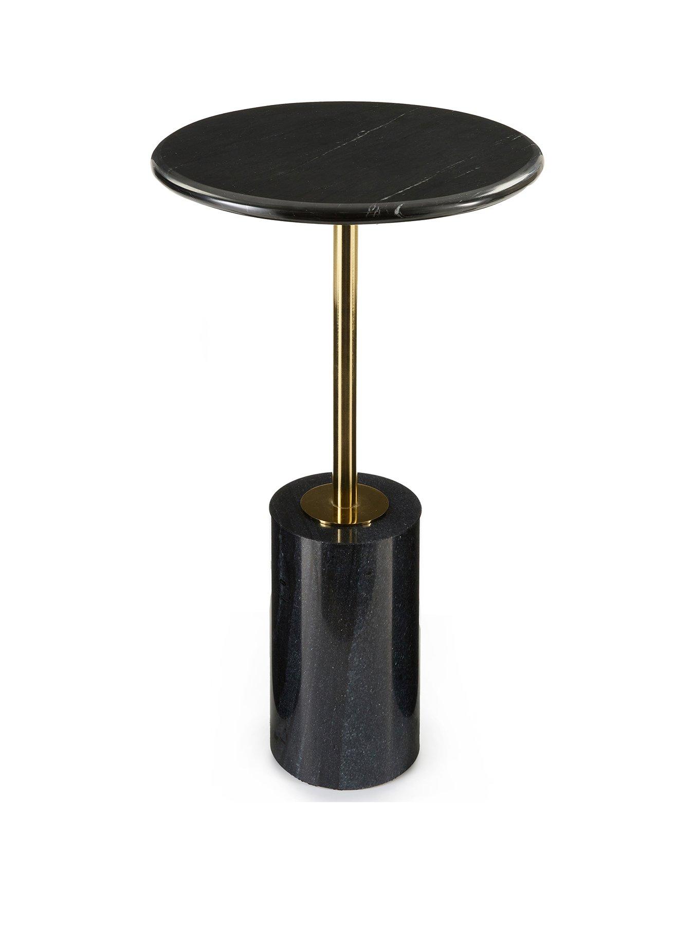Image 2 of 6 of Very Home Cylinder Side Table - Black/Gold