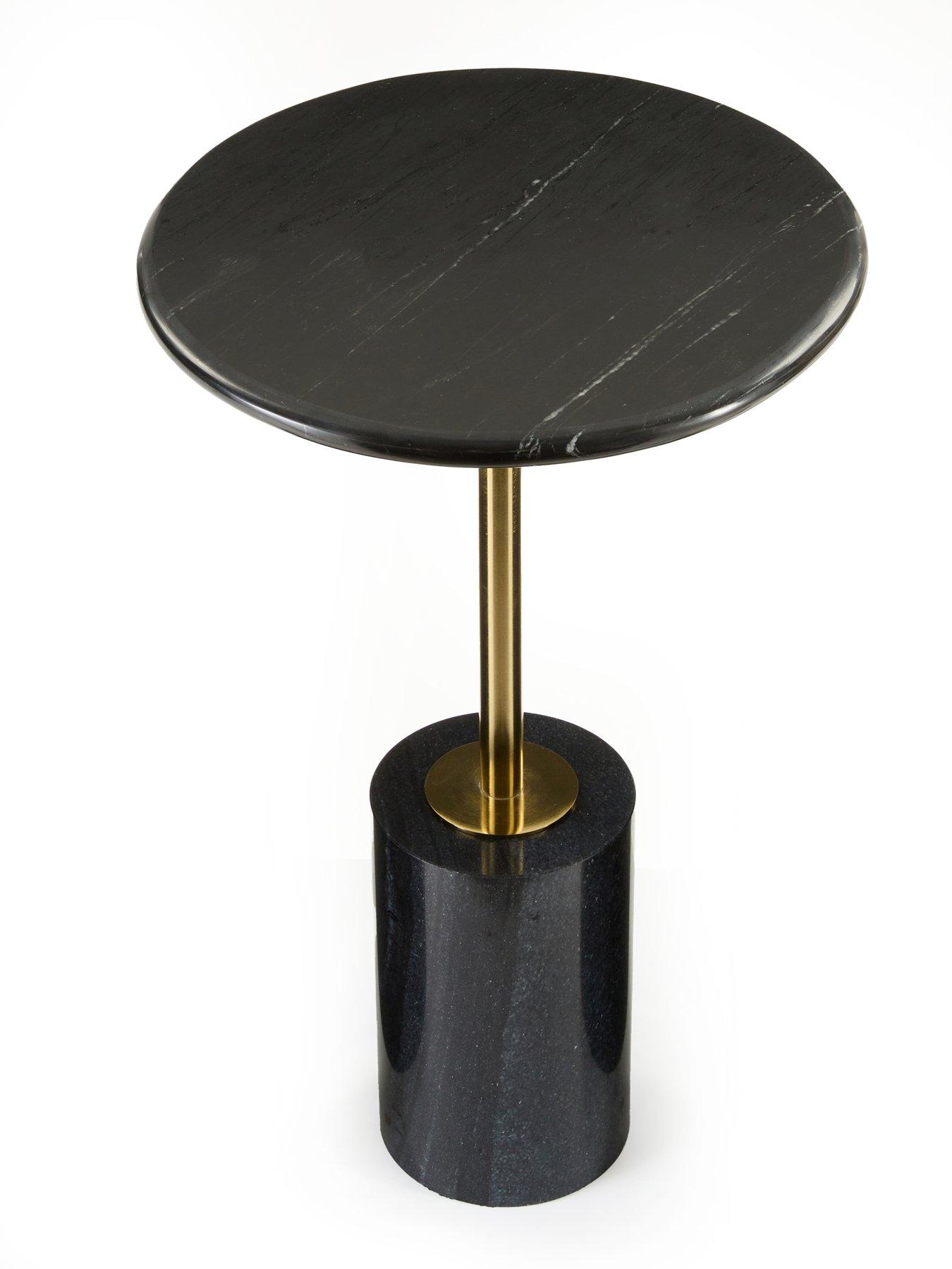 Image 3 of 6 of Very Home Cylinder Side Table - Black/Gold