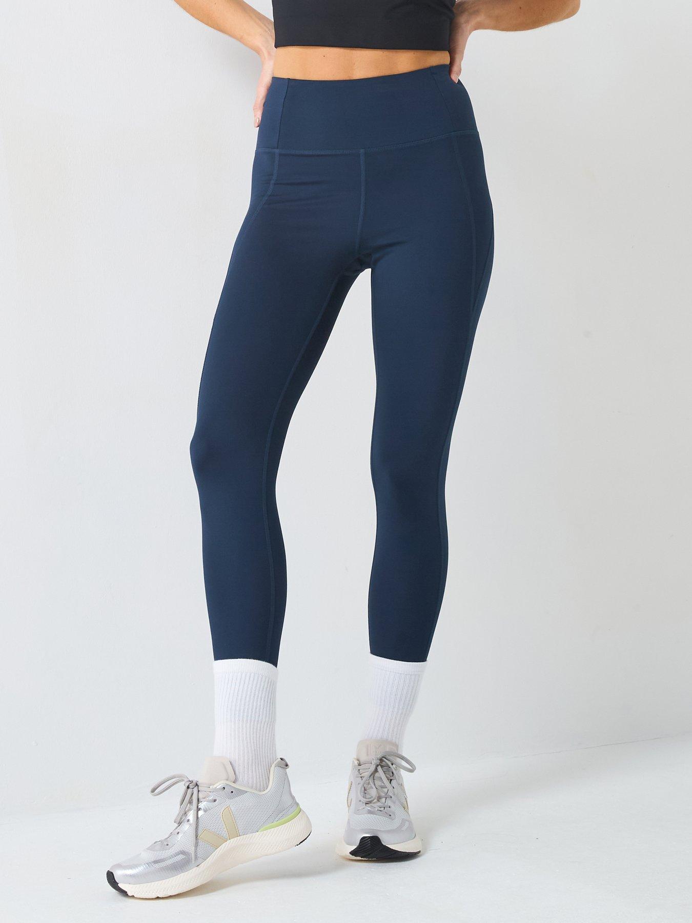 undefined Womens Training Compressive High-Rise 7/8 Tights - Navy