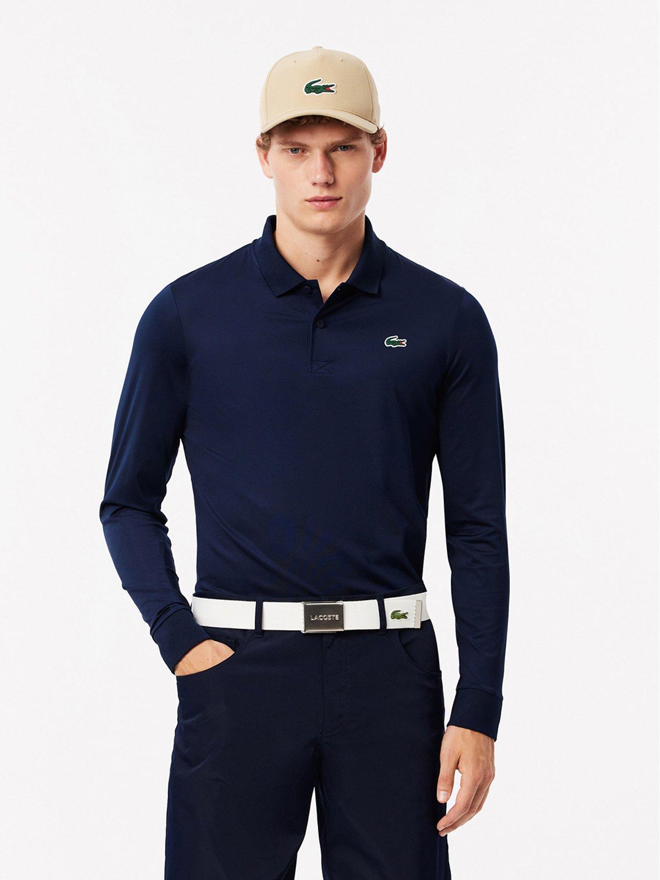 undefined Slim Fit Long Sleeve Polo Shirt - Navy