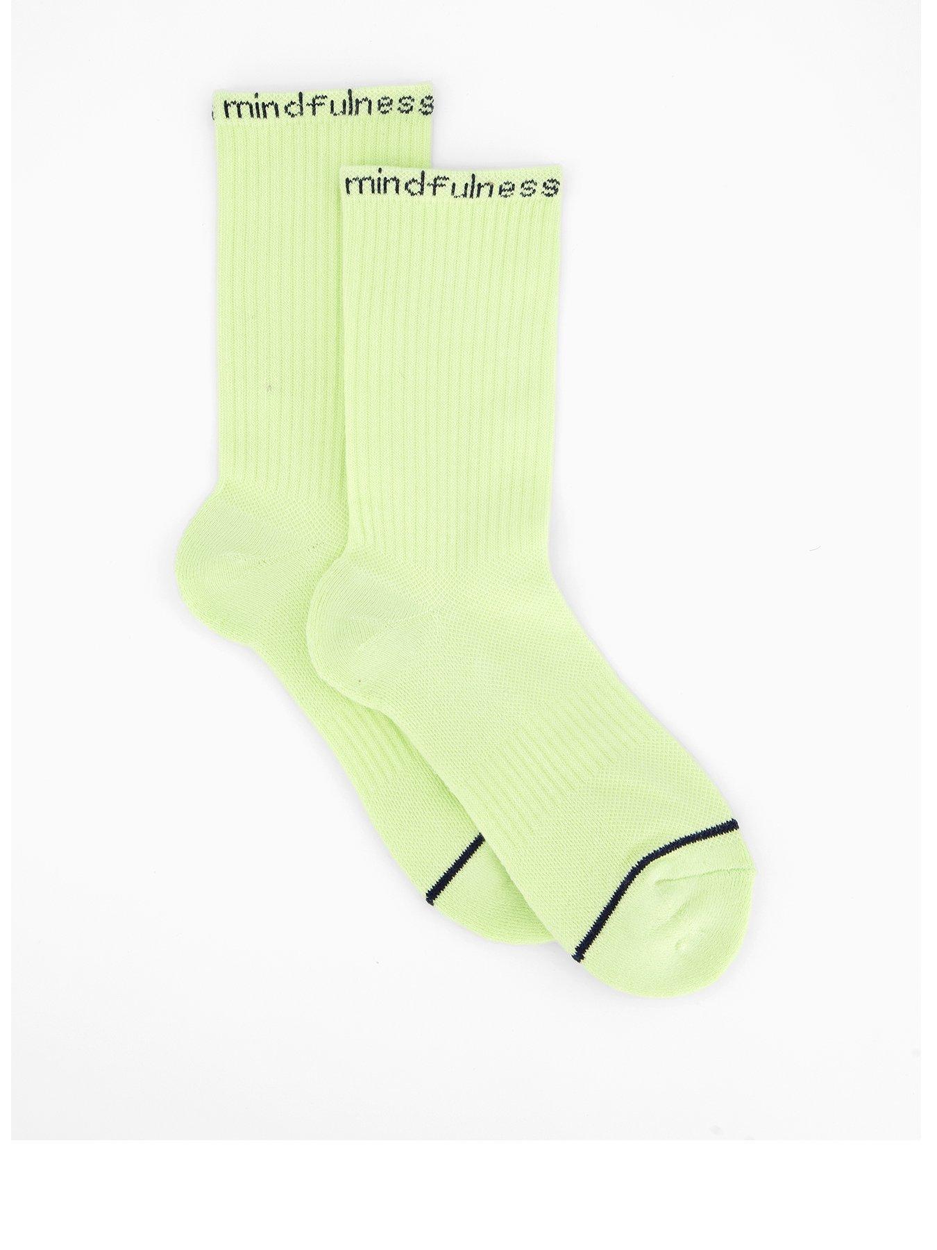 undefined Womens Training Mindfulness Crew Socks - Yellow