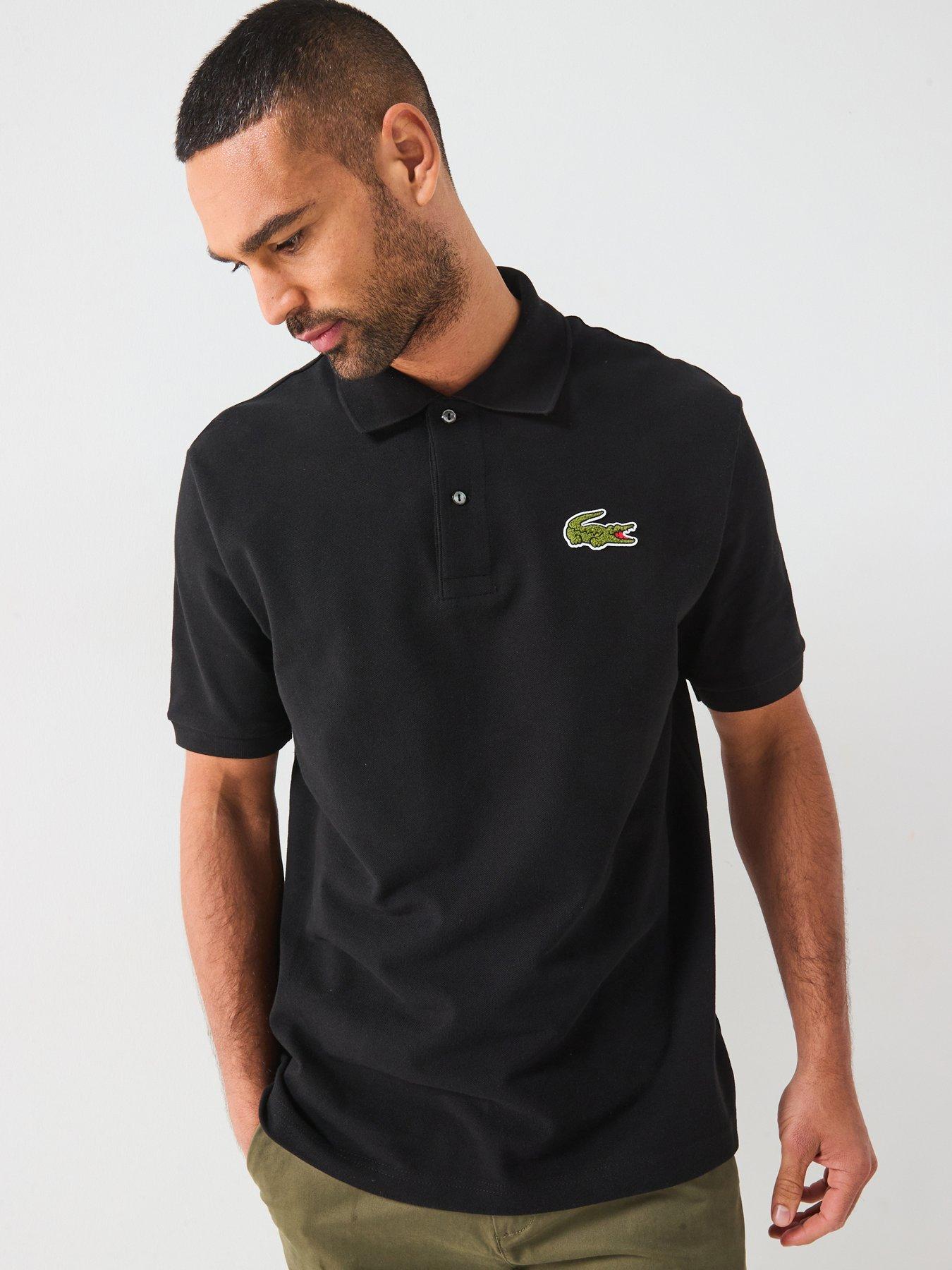 undefined Relaxed Fit Signature Large Croc Polo Shirt - Black