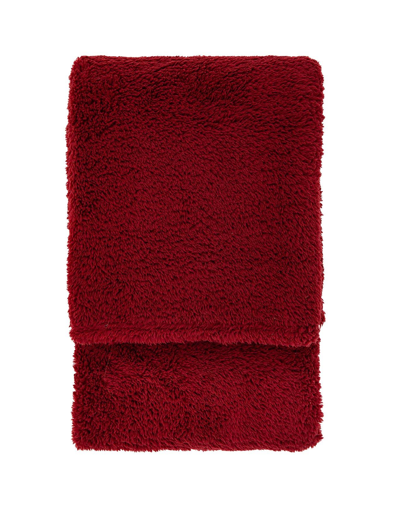 Product photograph of Gallery Teddy Fleece Throw In Merlot from very.co.uk