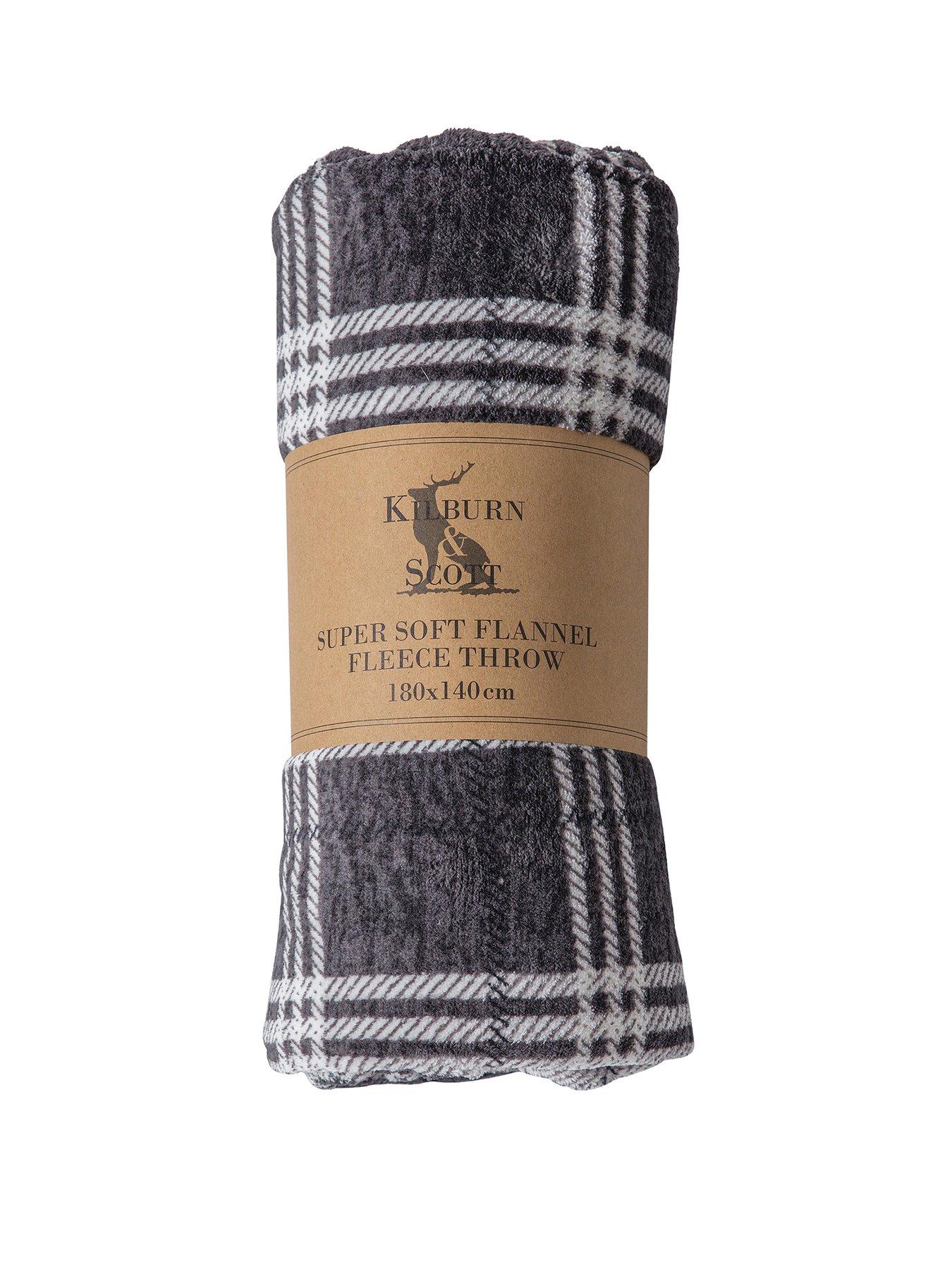 Image 2 of 2 of Gallery Direct Checkmate Super Soft Flannel Fleece Throw in Grey