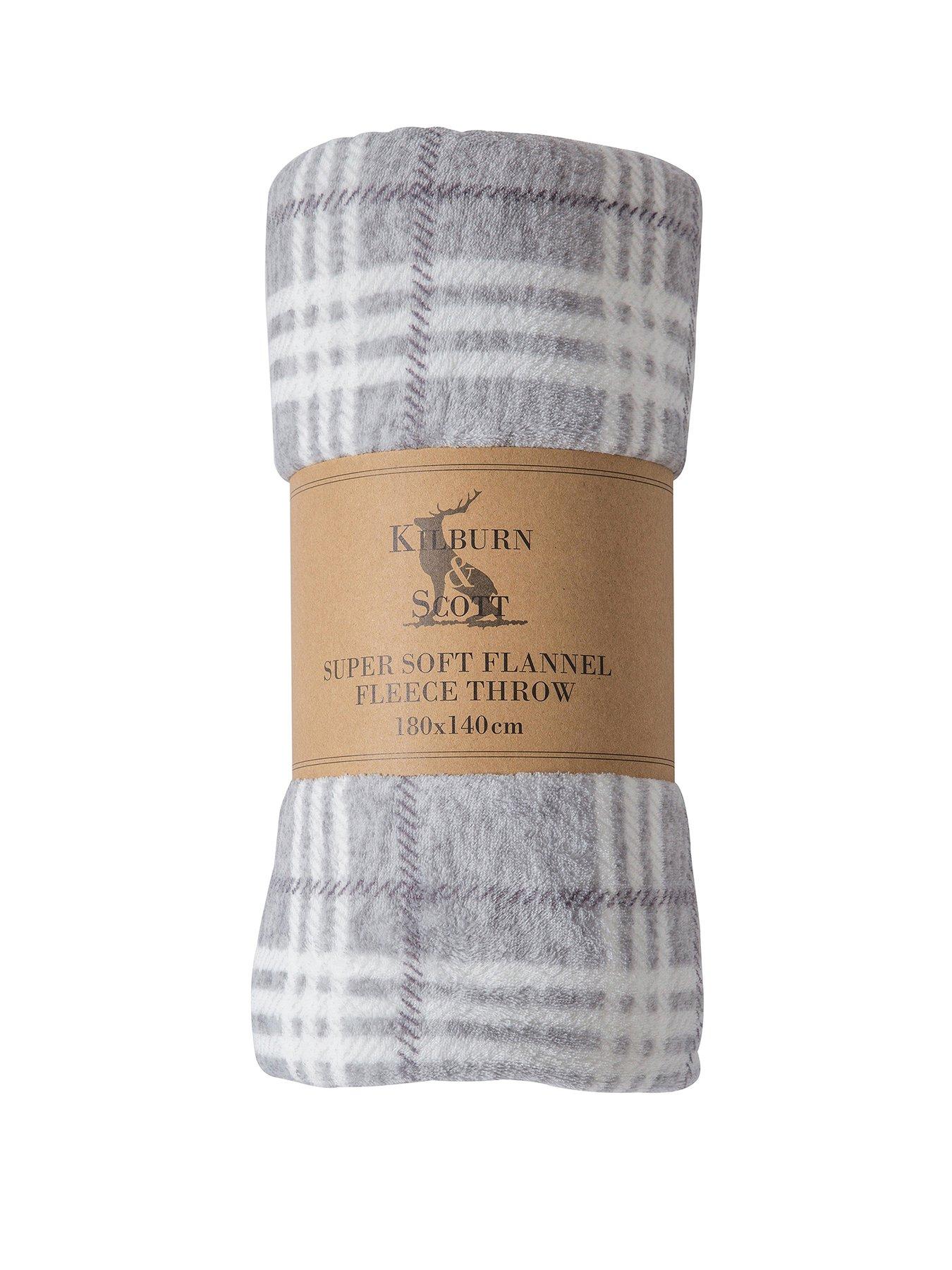 Image 2 of 5 of Gallery Direct Checkmate Super Soft Flannel Fleece Throw in Silver