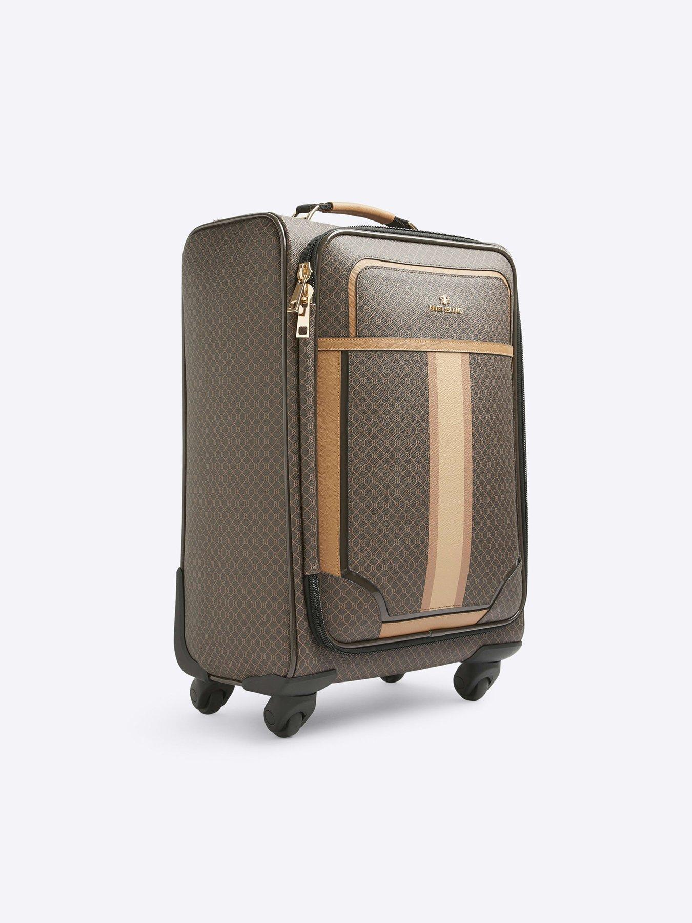 Image 3 of 6 of River Island 4040 Stripe Front Mono Suitcase