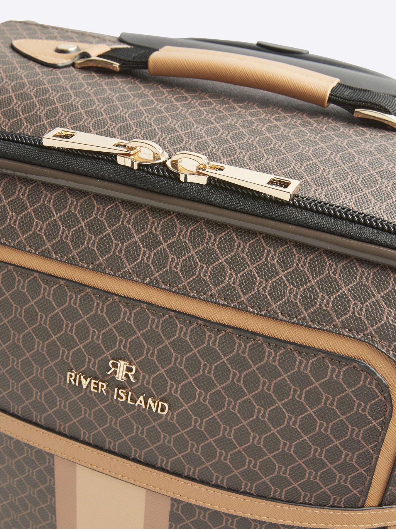 Image 6 of 6 of River Island 4040 Stripe Front Mono Suitcase