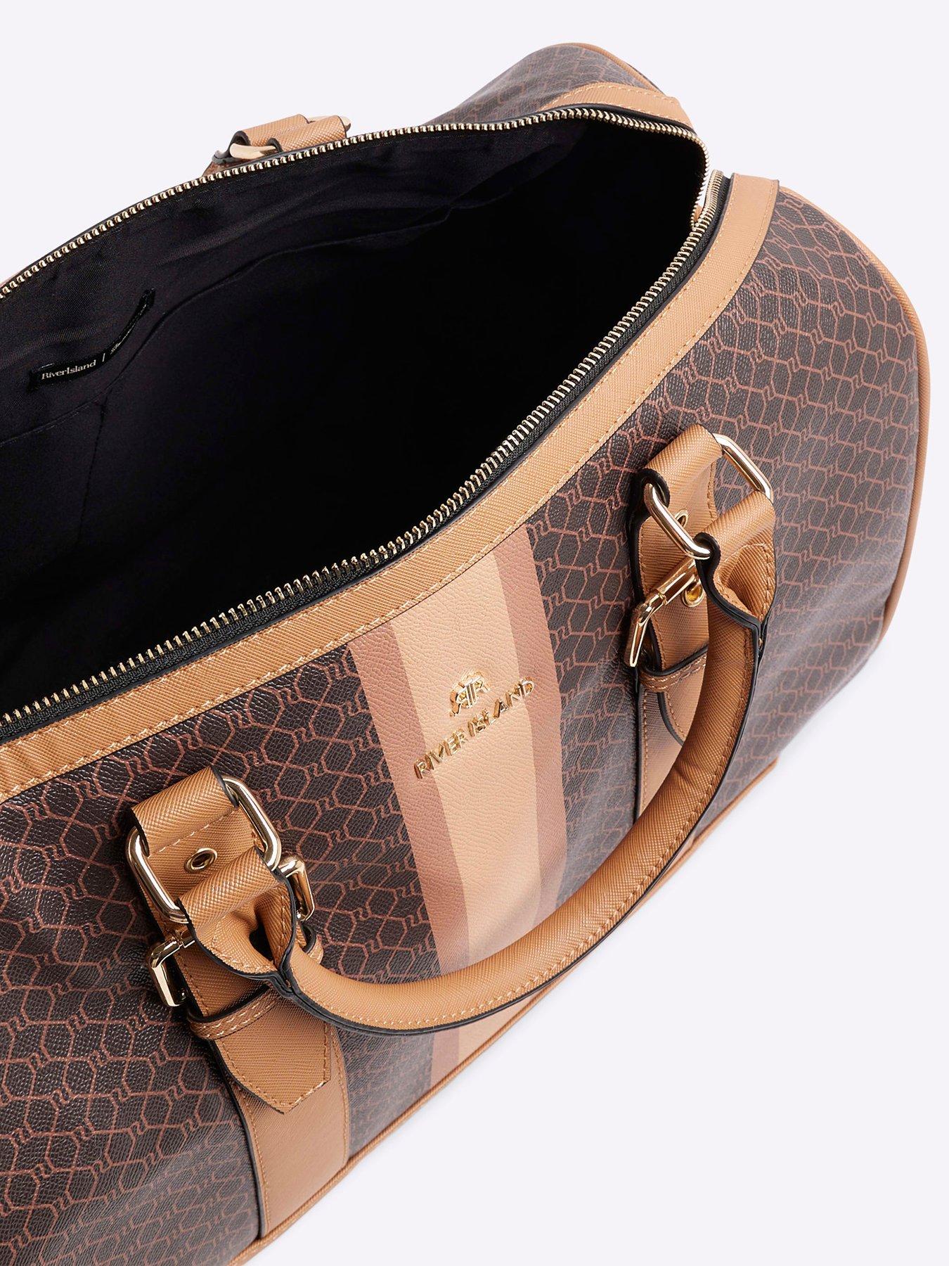 Image 5 of 5 of River Island 4045 Stripe Monogram Barrel Bag
