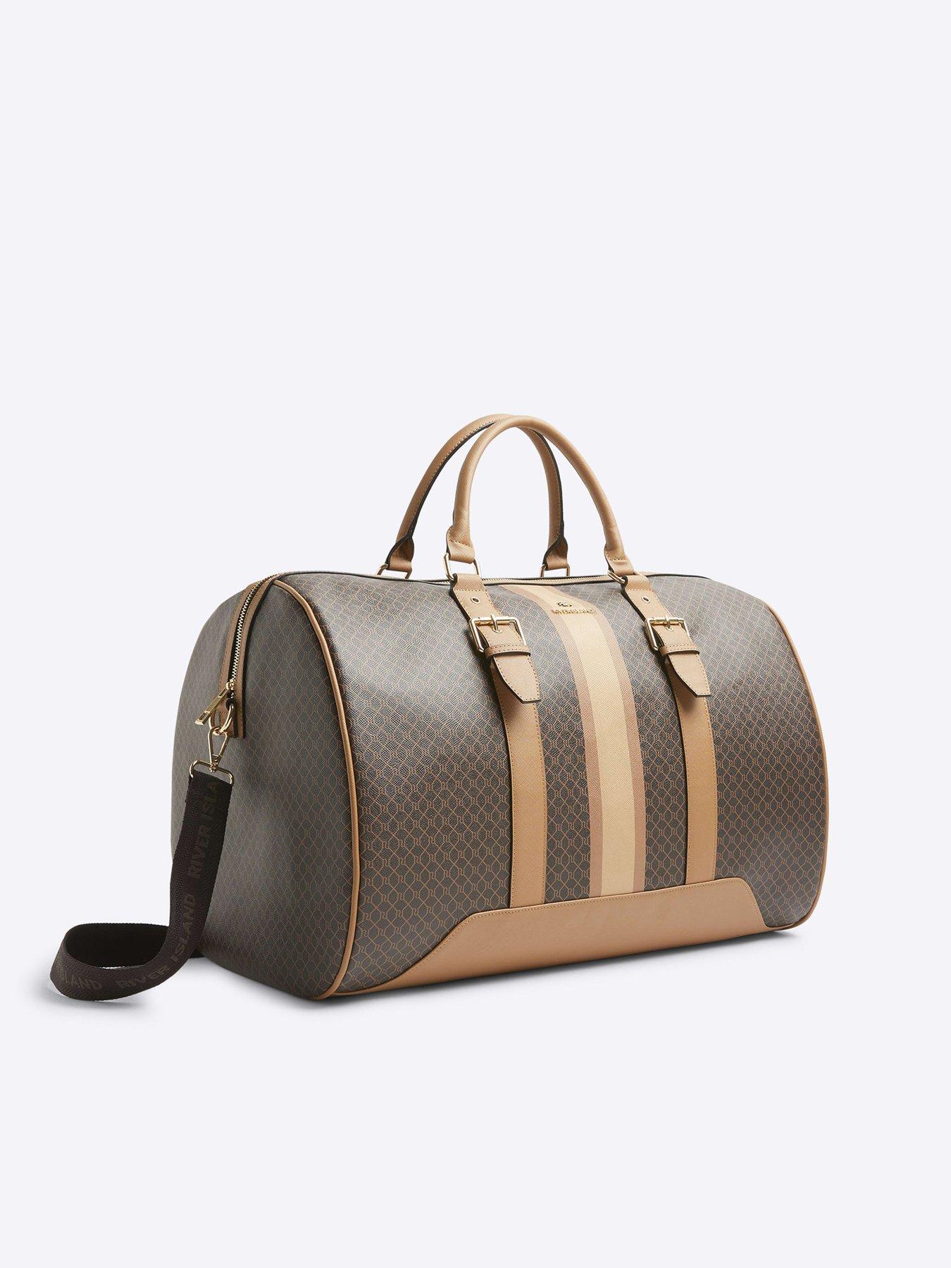 River Island 4046 STRIPE MONOGRAM BARREL BAG Very