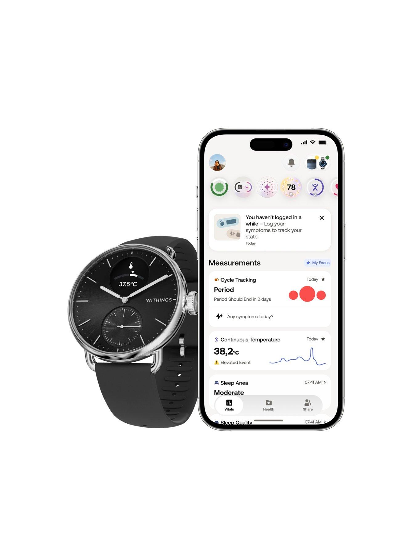 Image 2 of 7 of Withings Scanwatch 2 38mm - Black
