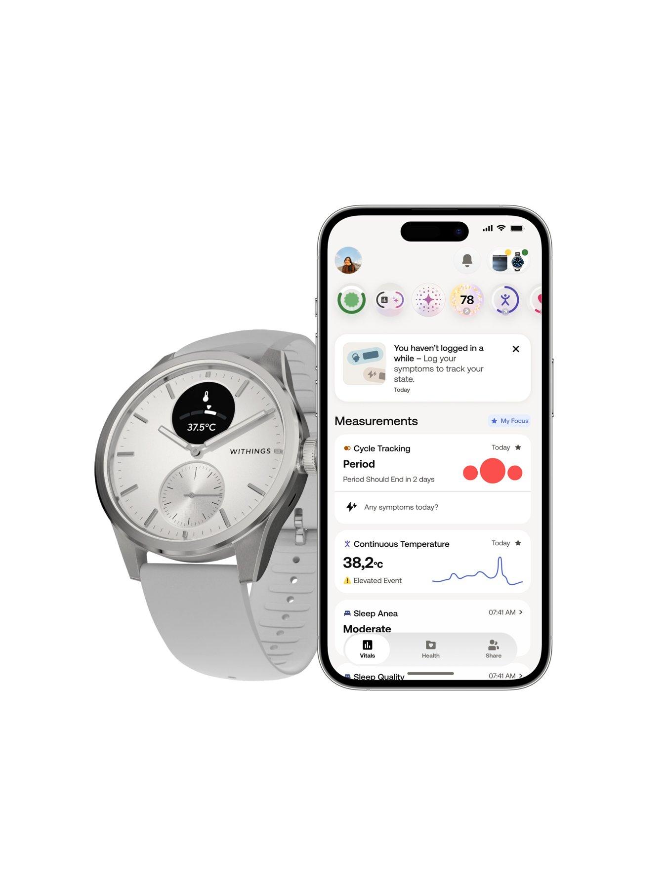 Image 2 of 7 of Withings Scanwatch 2 42mm - White