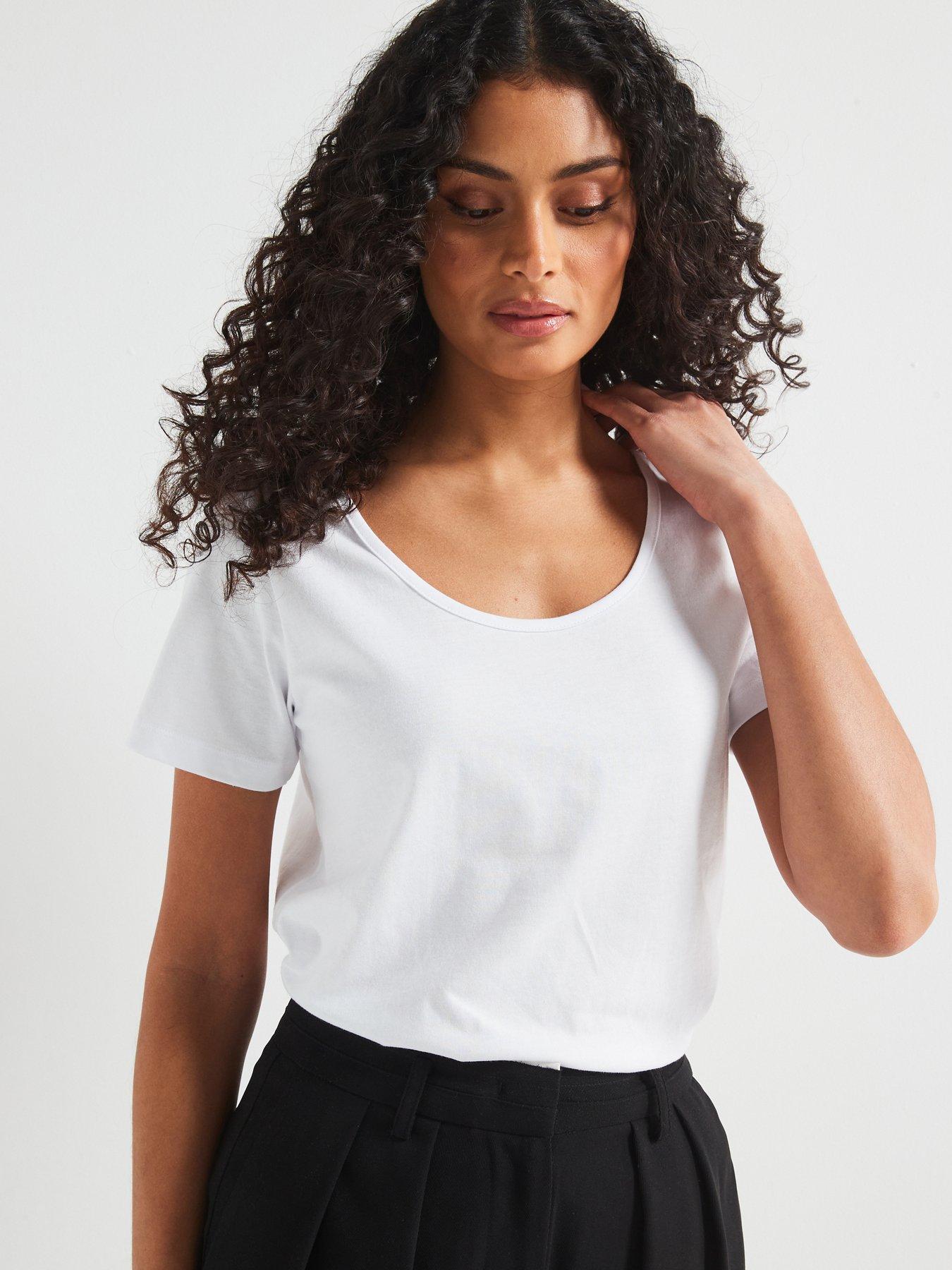 undefined The Essential Scoop Neck T-Shirt - White