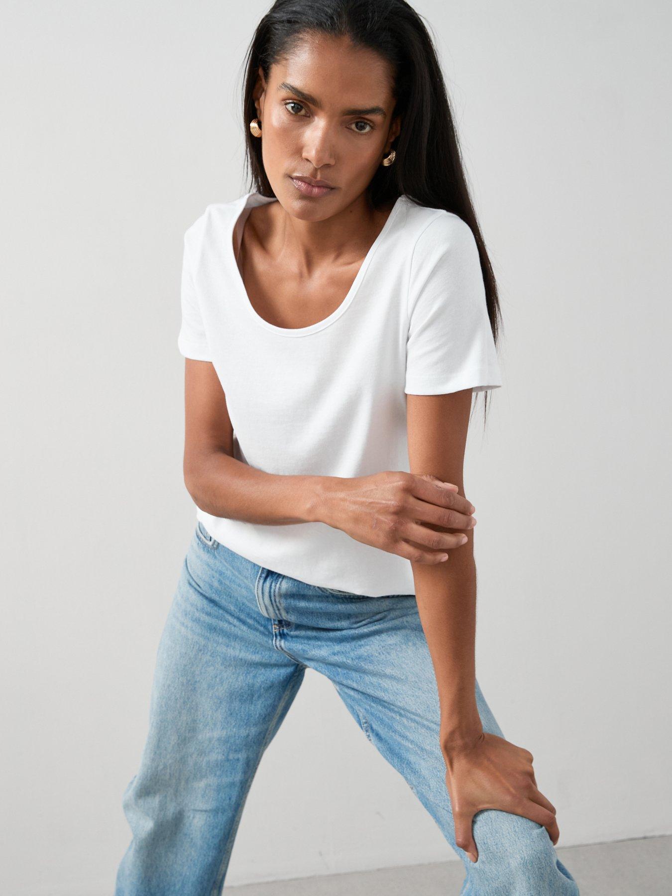 The Very Collection Scoop Neck T-shirt - White
