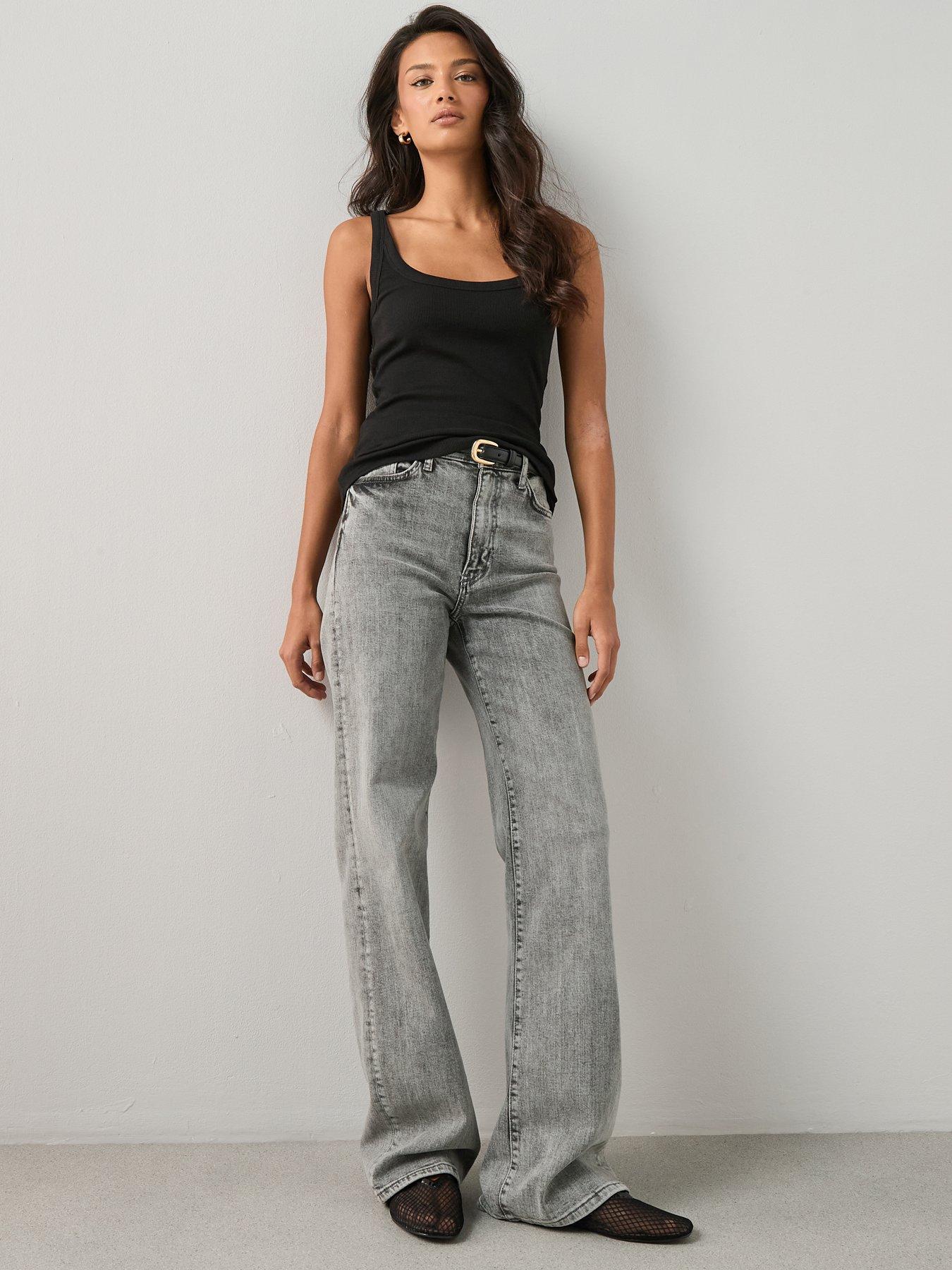 Image 6 of 6 of The Very Collection Scoop Neck Rib Vest - Black