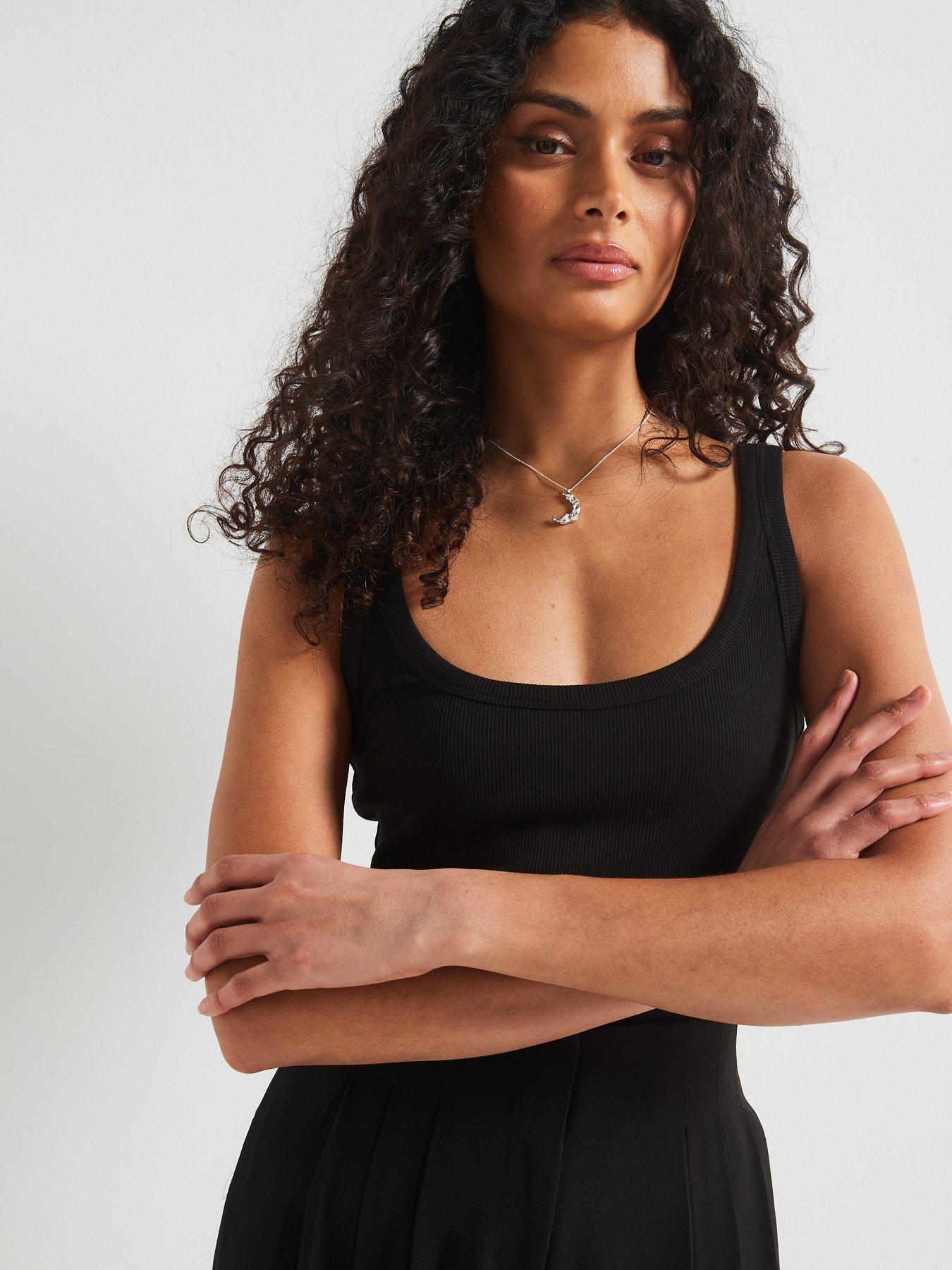 Image 5 of 6 of V by Very Tall Essential Rib Scoop Vest - Black
