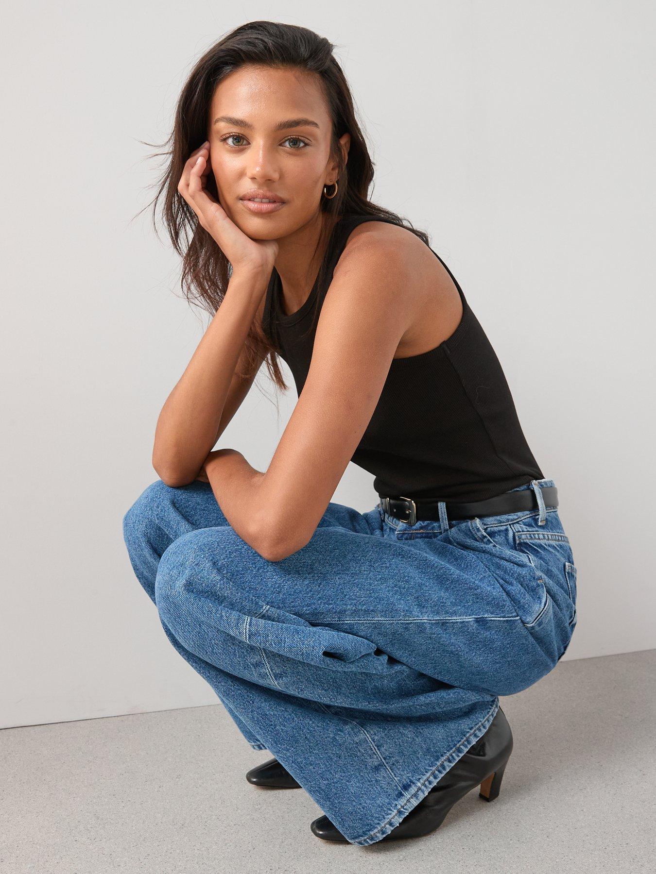 Image 6 of 6 of The Very Collection Womens Ribbed Stretch Racer Vest - Black