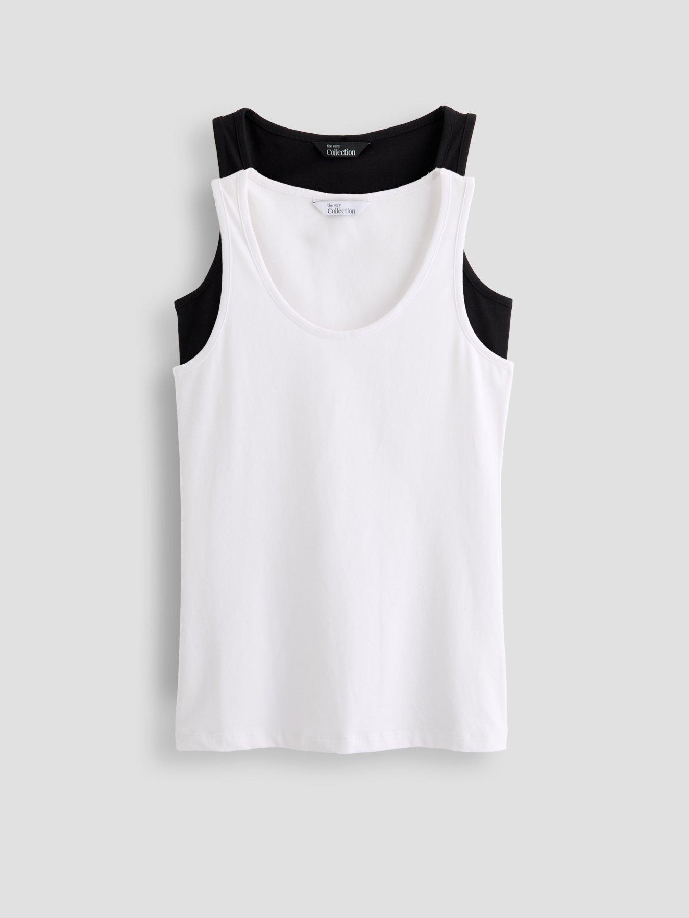 Image 1 of 7 of The Very Collection 2 Pack Scoop Neck Vest - Multi