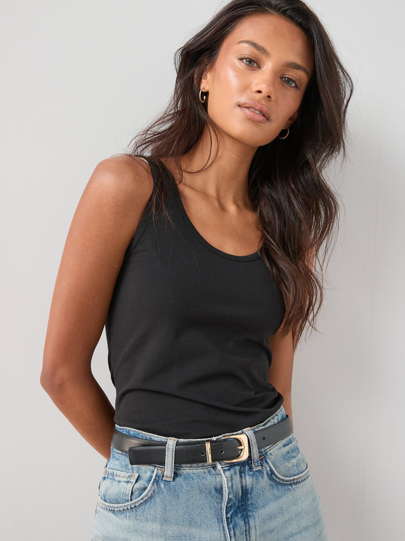 Image 7 of 7 of The Very Collection 2 Pack Scoop Neck Vest - Multi