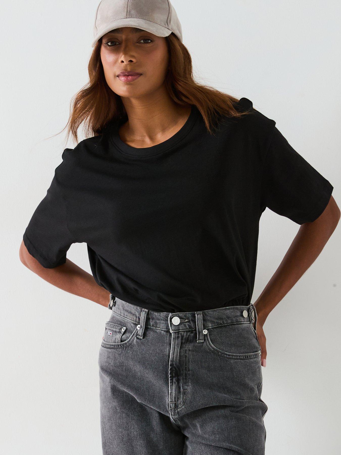 Image 1 of 6 of V by Very Essential Oversized T-shirt - Black