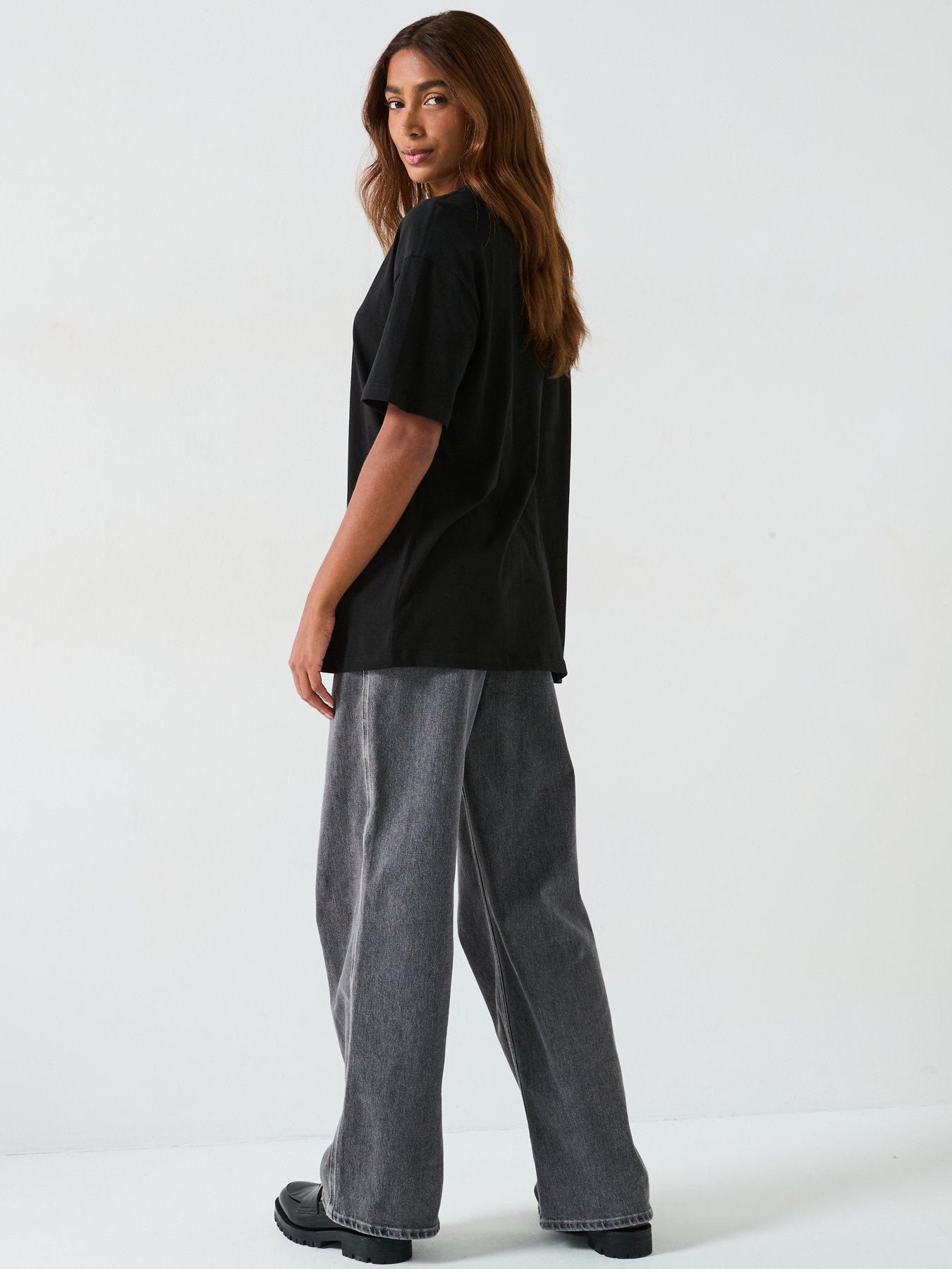 Image 2 of 6 of V by Very Essential Oversized T-shirt - Black