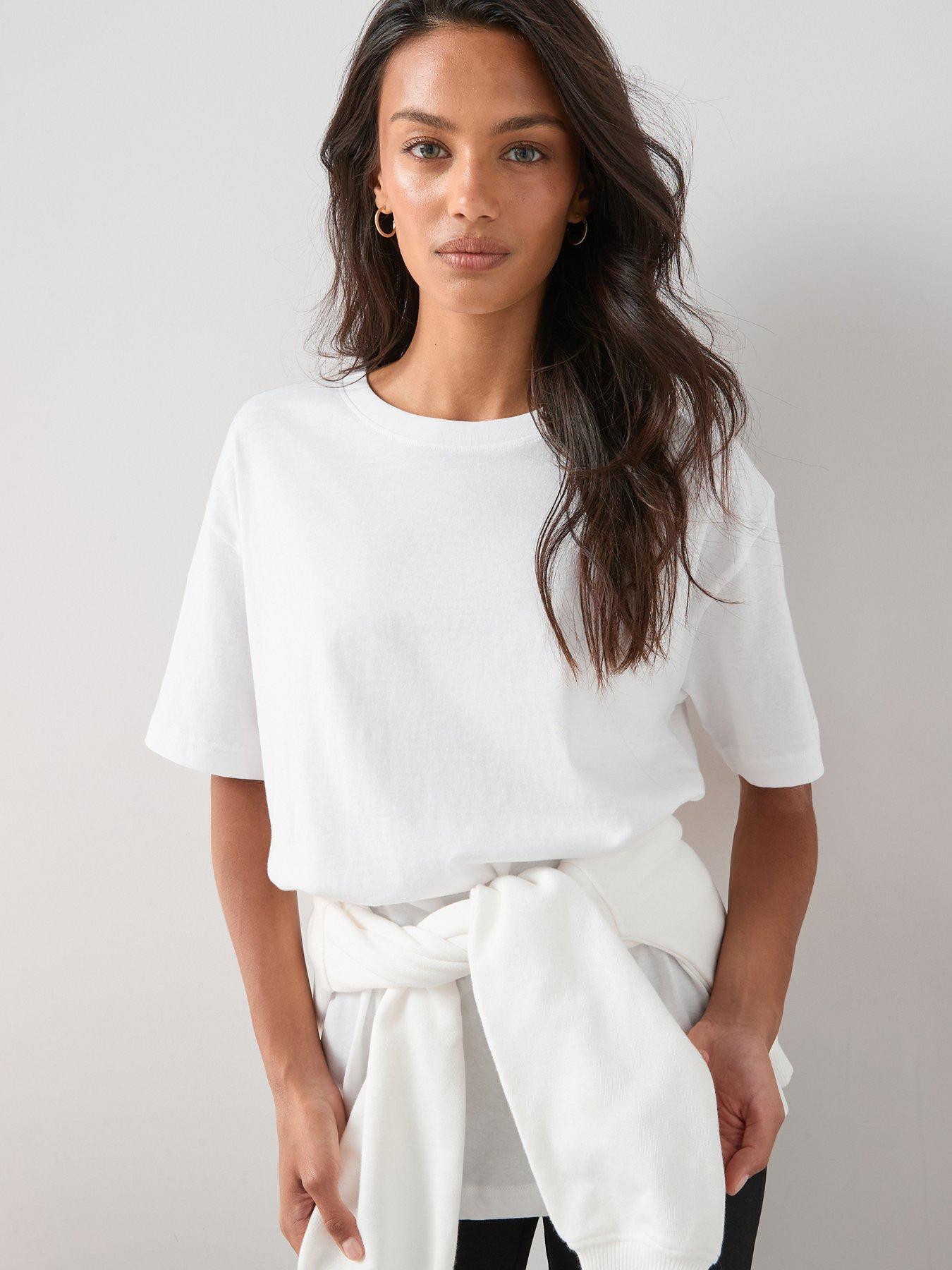 V by Very Essential Oversized T-Shirt - White