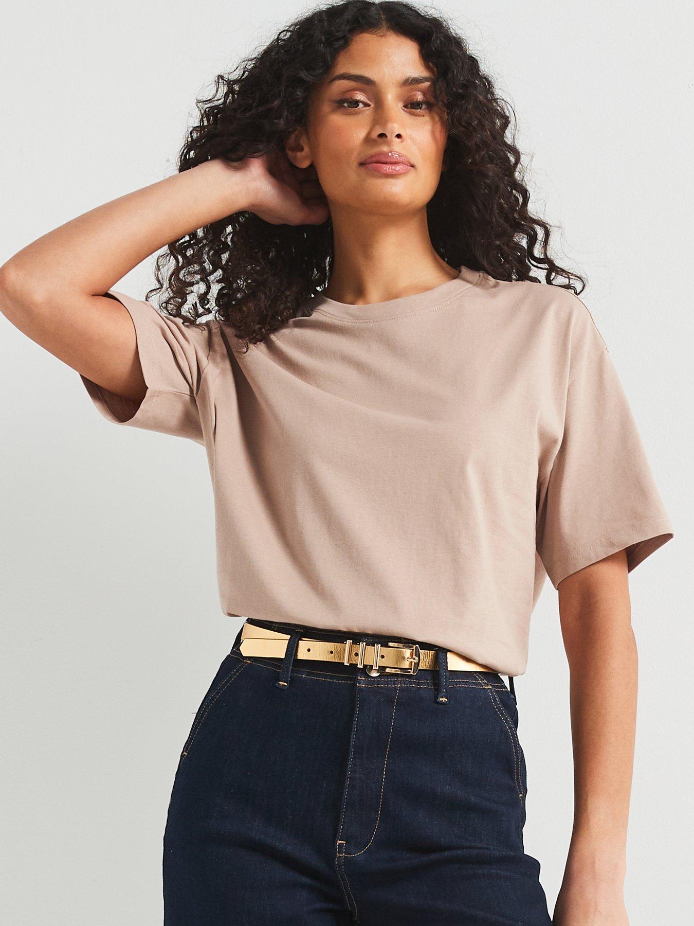V by Very Essential Oversized T-shirt - Brown