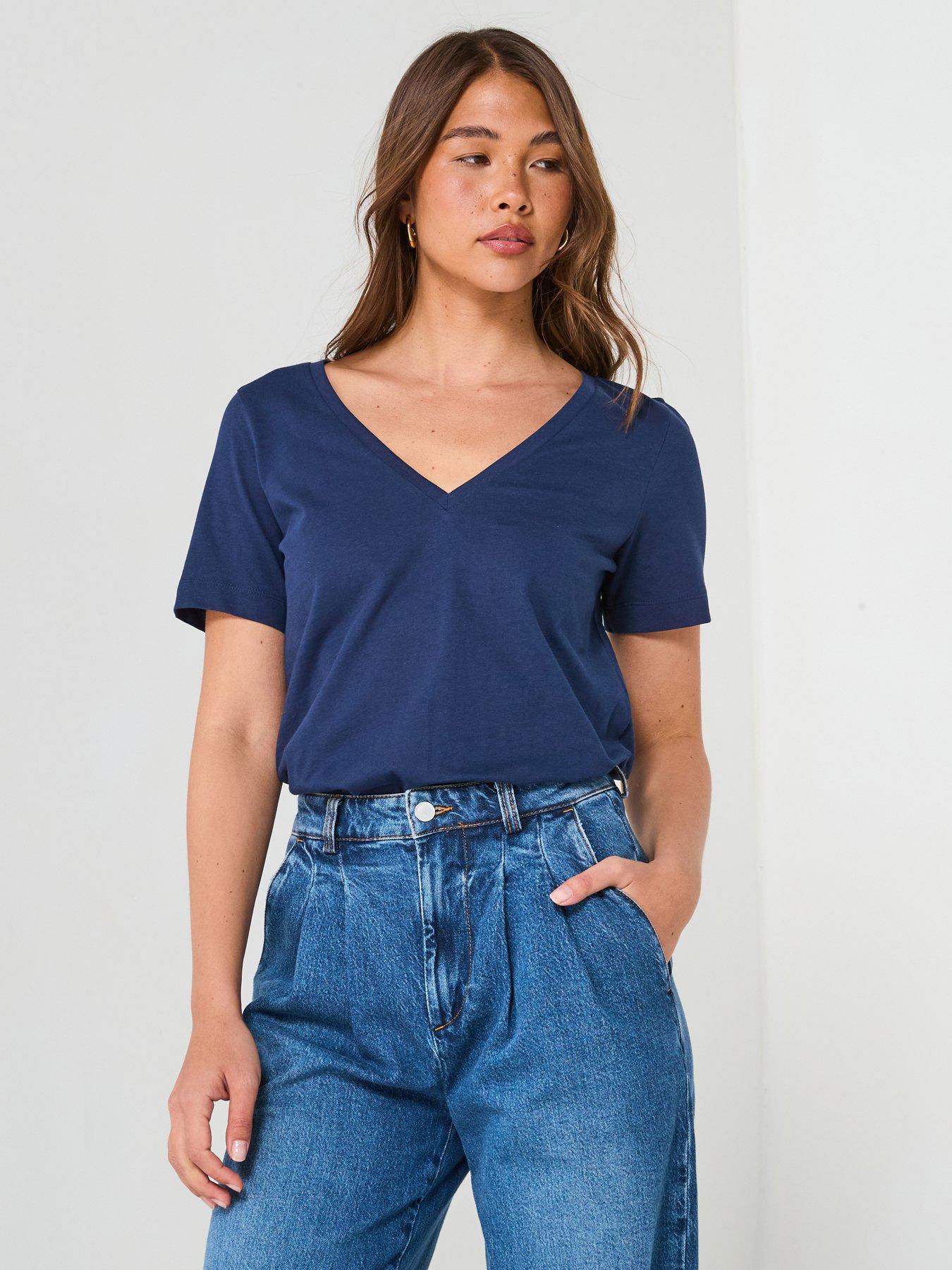 undefined The Essential V Neck T-Shirt - Navy