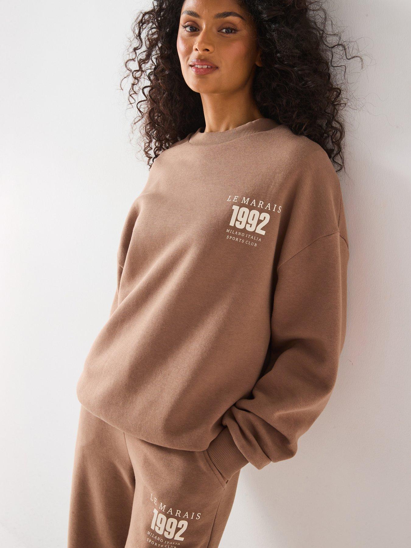 undefined La Marais Oversized Sweat Co-ord - Beige