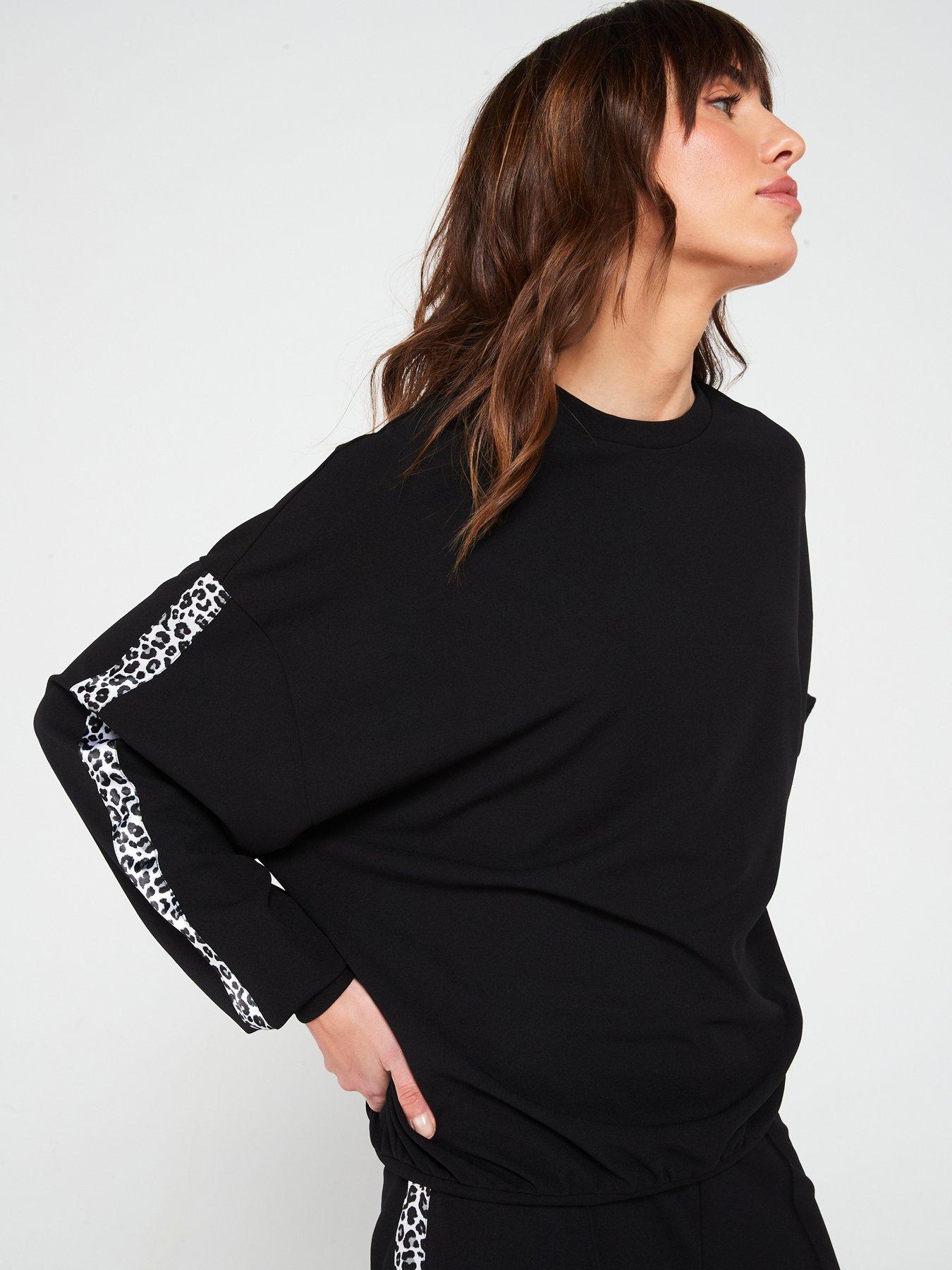 undefined Animal Side Stripe Sweatshirts - Black
