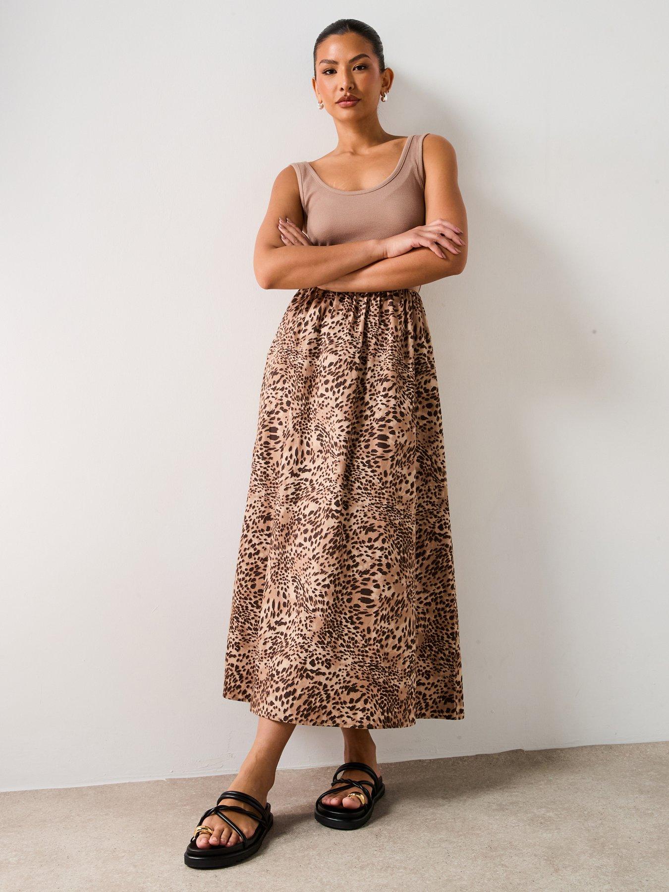 undefined Animal Woven Mix Dress - Print
