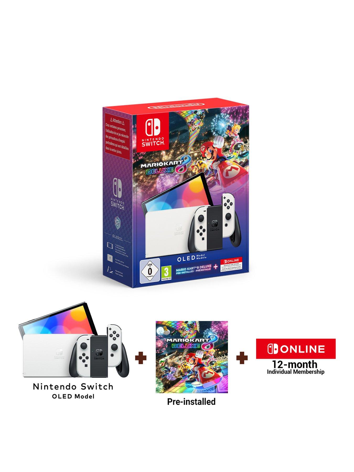 undefined (OLED model) White + Mario Kart 8 Deluxe Bundle + 12 Months NSO