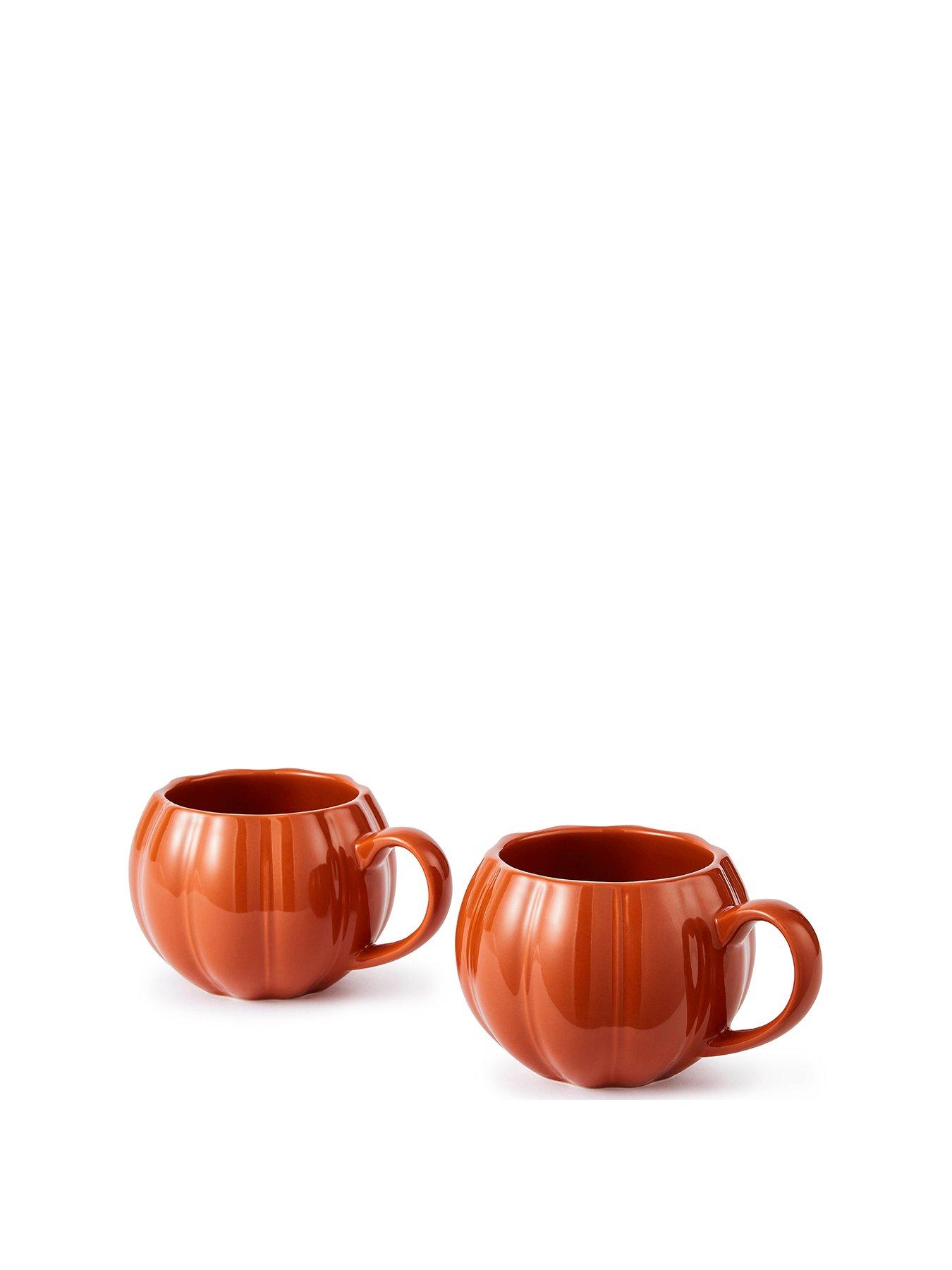 Product photograph of Wade Set Of 2 Pumpkin Mugs from very.co.uk