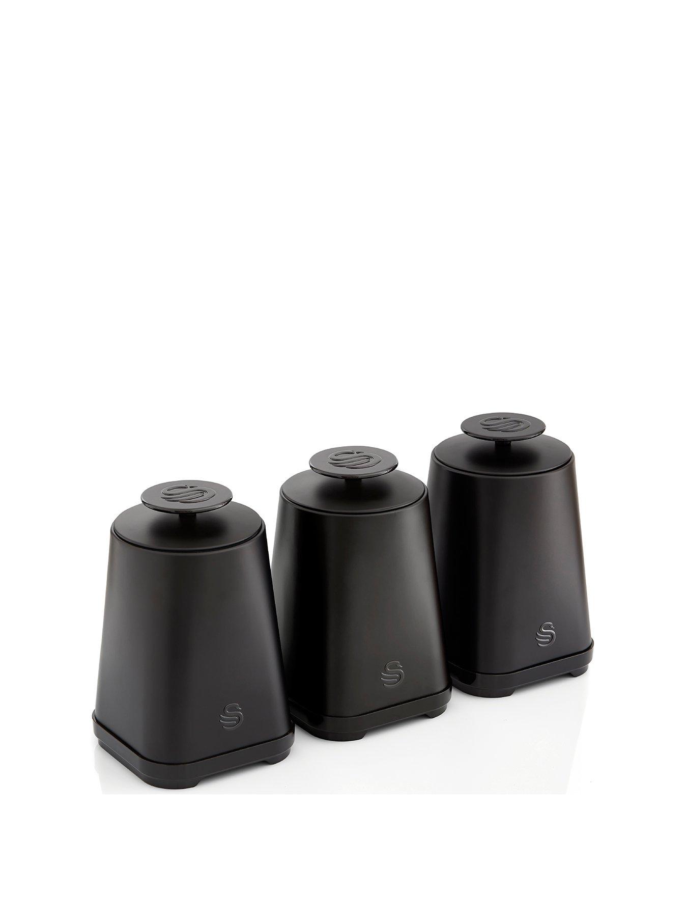 Product photograph of Swan Stealth Set Of 3 Storage Canisters For Coffee Sugar Tea from very.co.uk