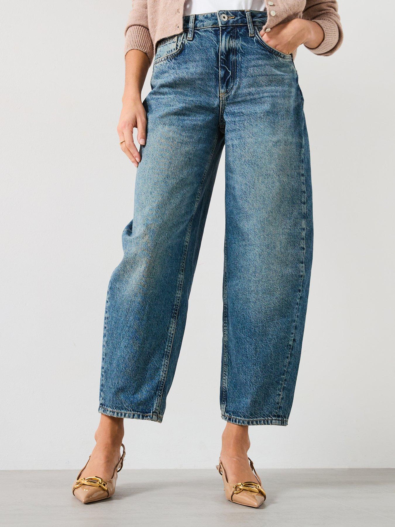 undefined Seamed Barrel Cameron Jeans - Blue