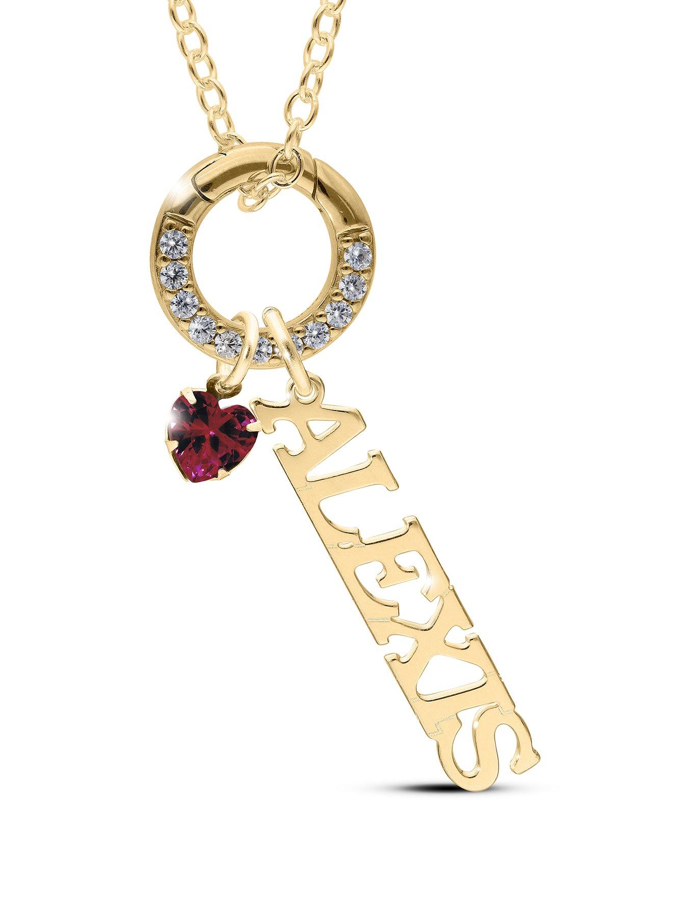 The Love Collection Personalised GP Sterling Silver name and birthstone charm pendant