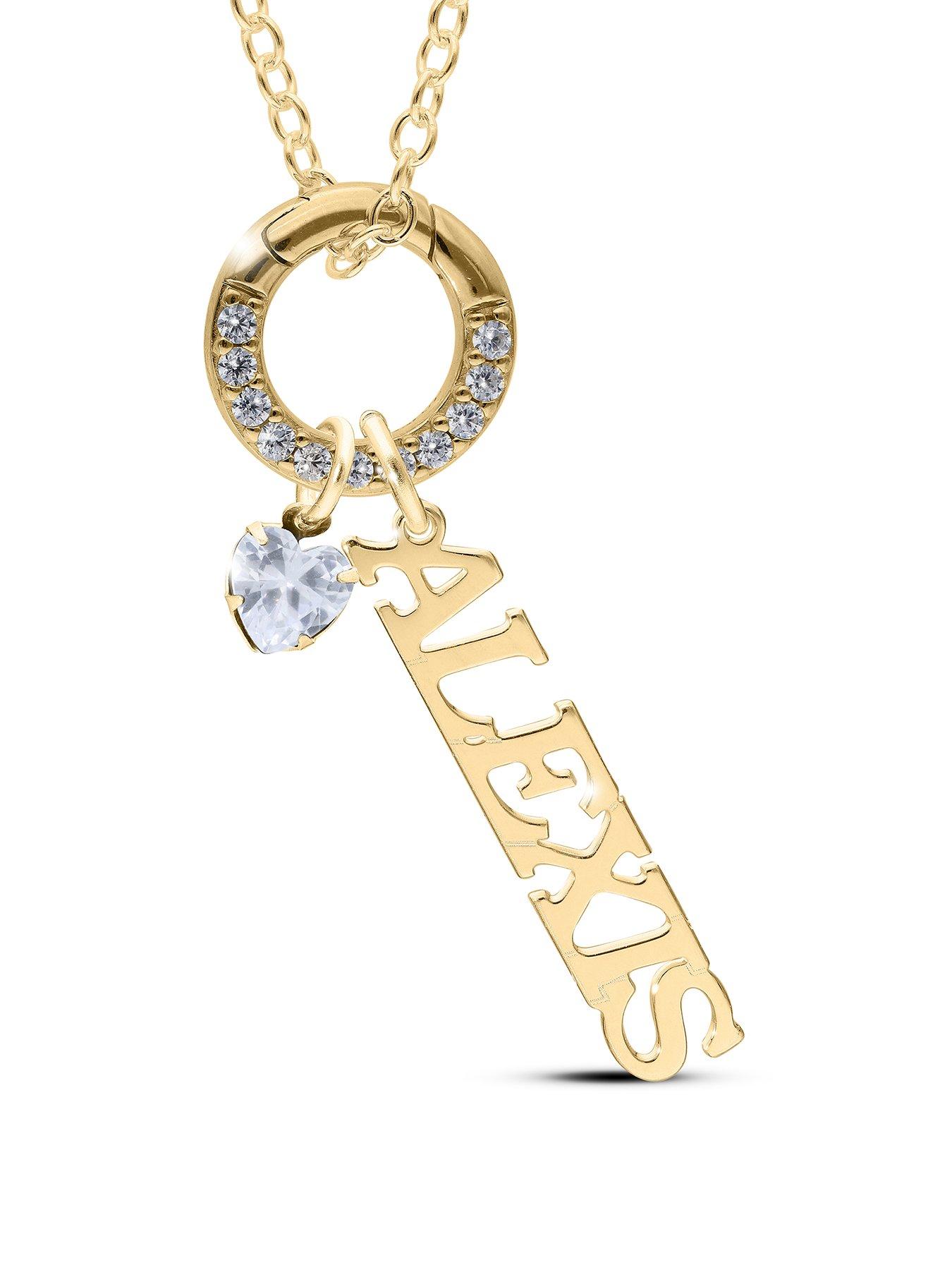 undefined Personalised GP Sterling Silver name and birthstone charm pendant