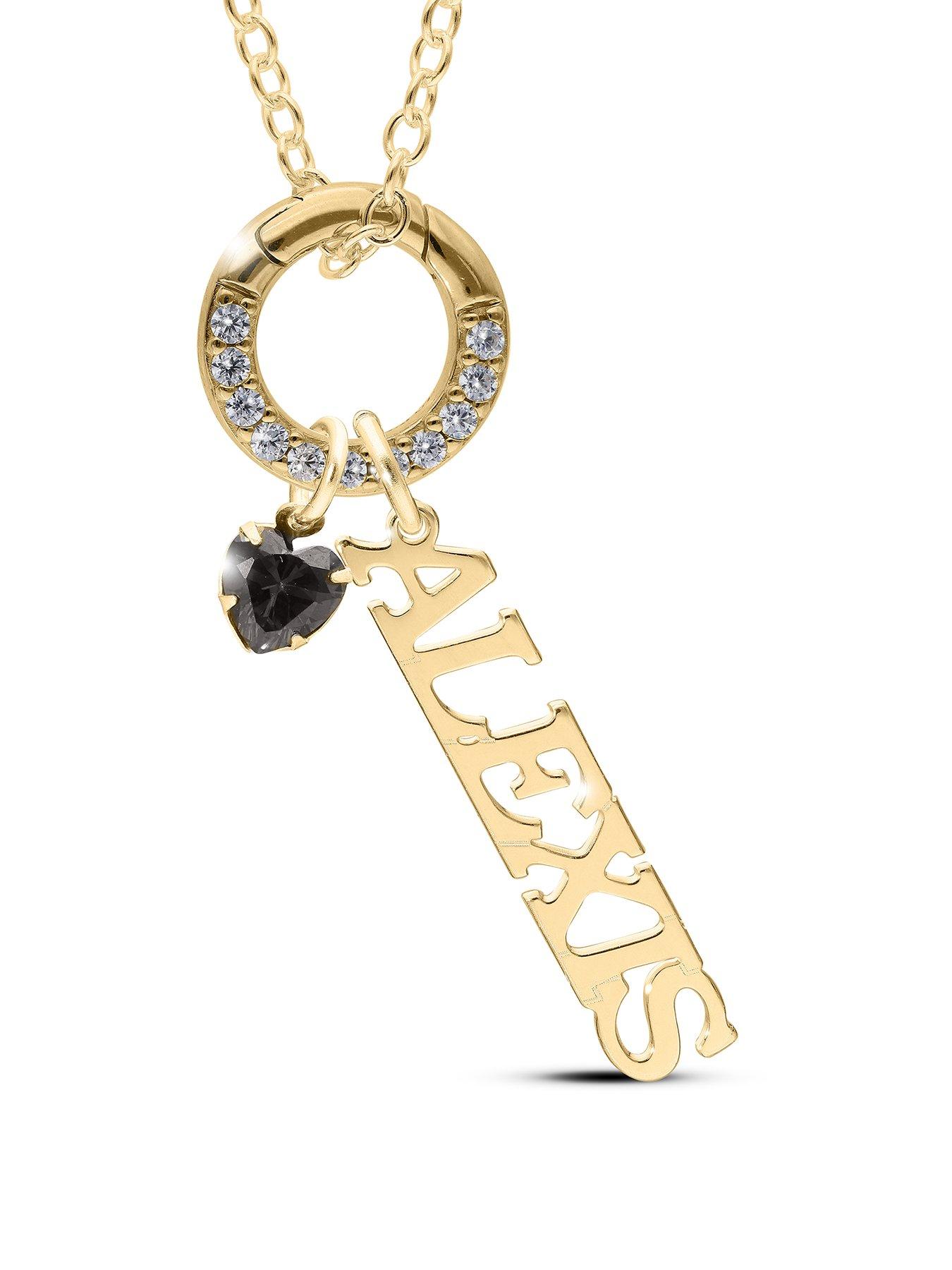 undefined Personalised GP Sterling Silver name and birthstone charm pendant