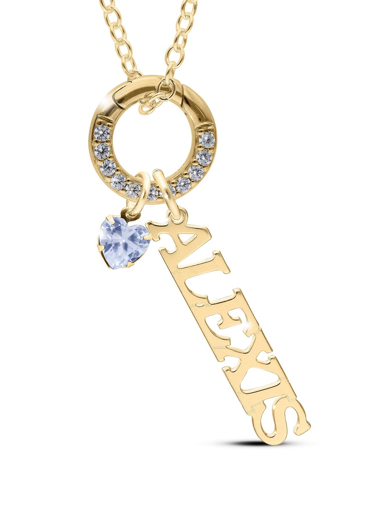 The Love Collection Personalised GP Sterling Silver name and birthstone charm pendant