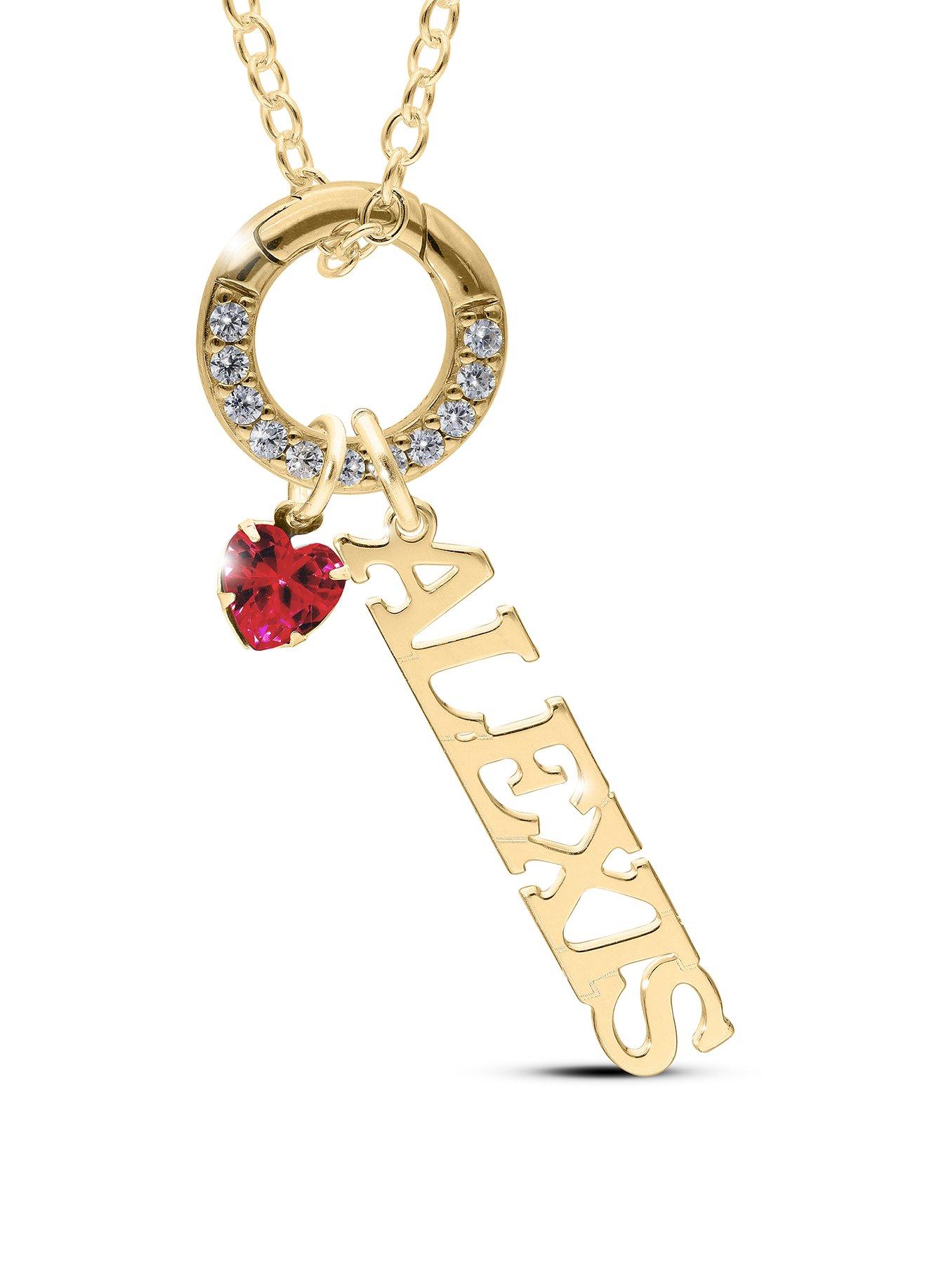 undefined Personalised GP Sterling Silver name and birthstone charm pendant