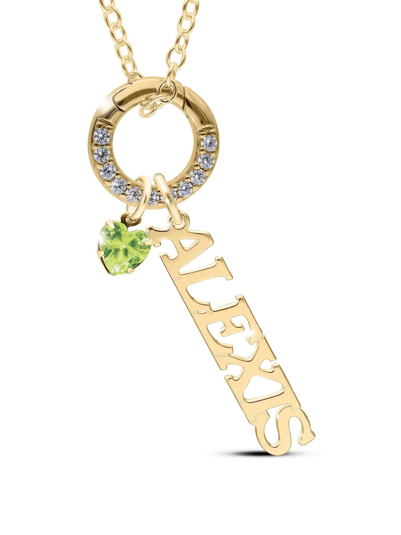 The Love Collection Personalised GP Sterling Silver name and birthstone charm pendant