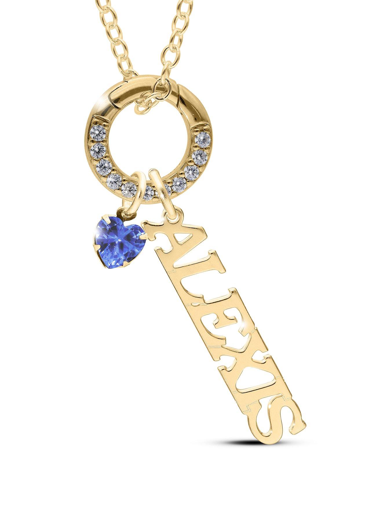 The Love Collection Personalised GP Sterling Silver name and birthstone charm pendant