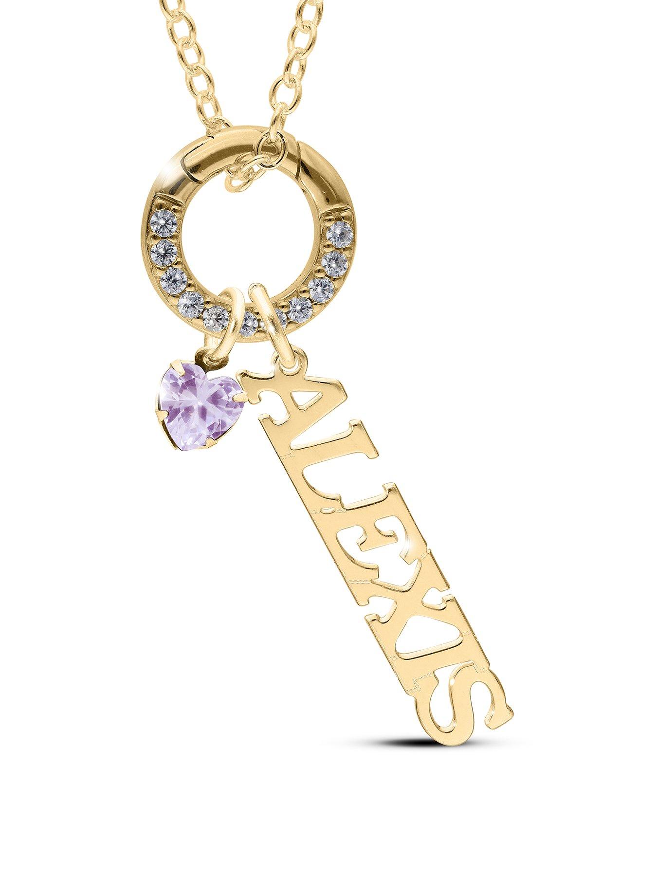 The Love Collection Personalised GP Sterling Silver name and birthstone charm pendant