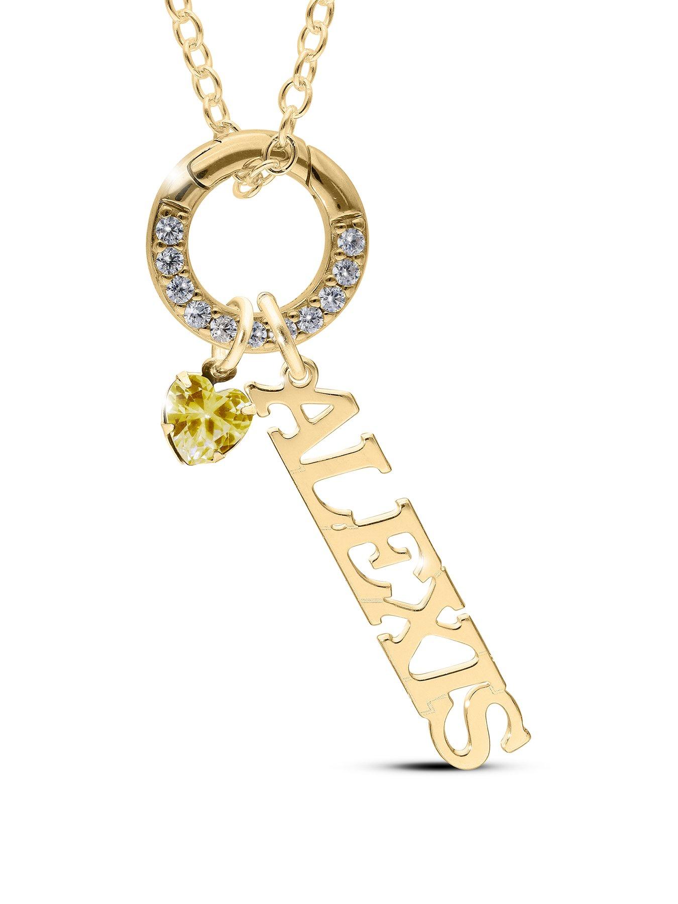 The Love Collection Personalised GP Sterling Silver name and birthstone charm pendant