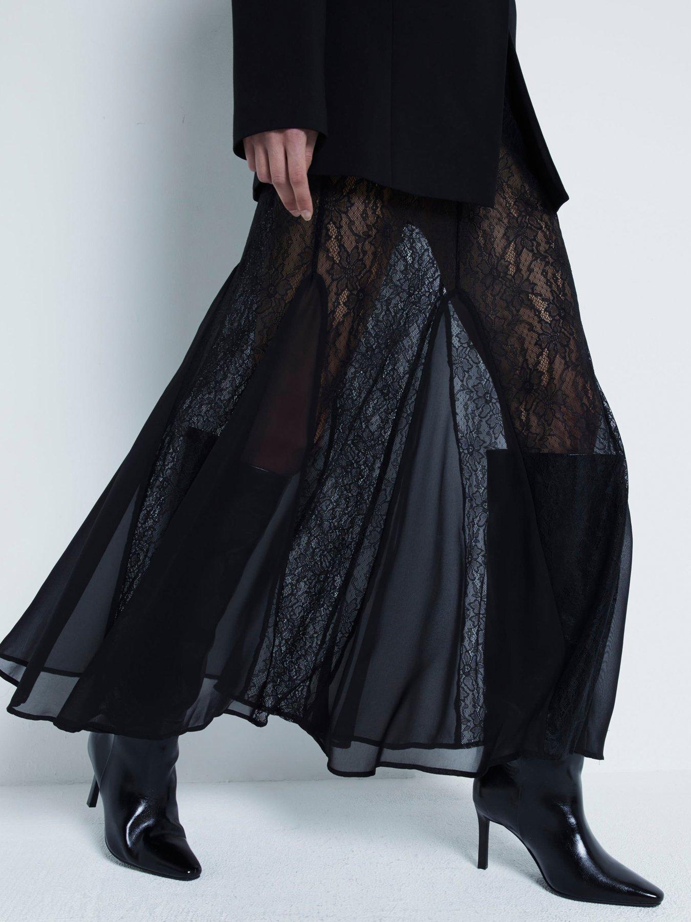 River Island Godets Lace Maxi Skirt Black Very