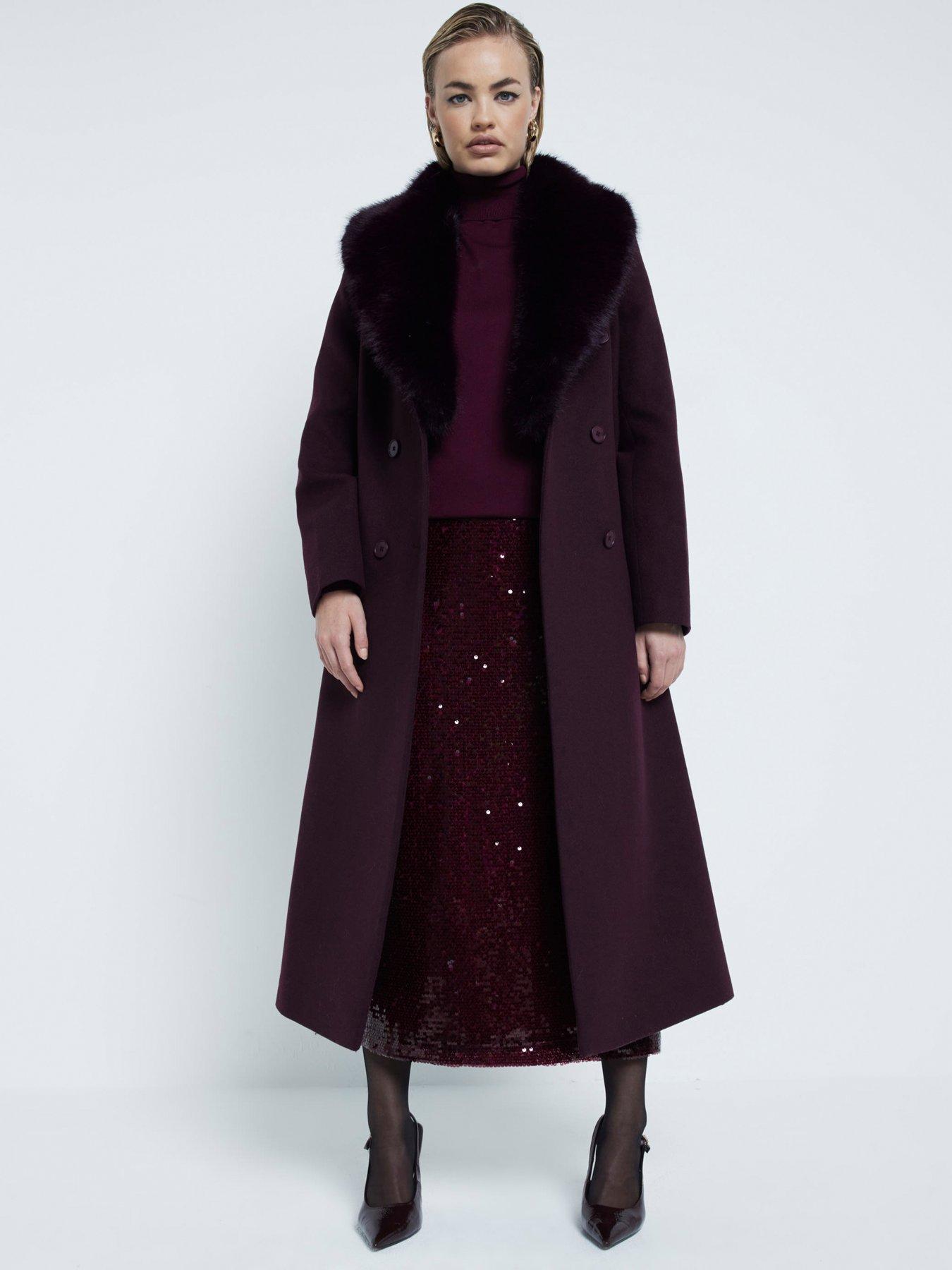 River island coats red deals