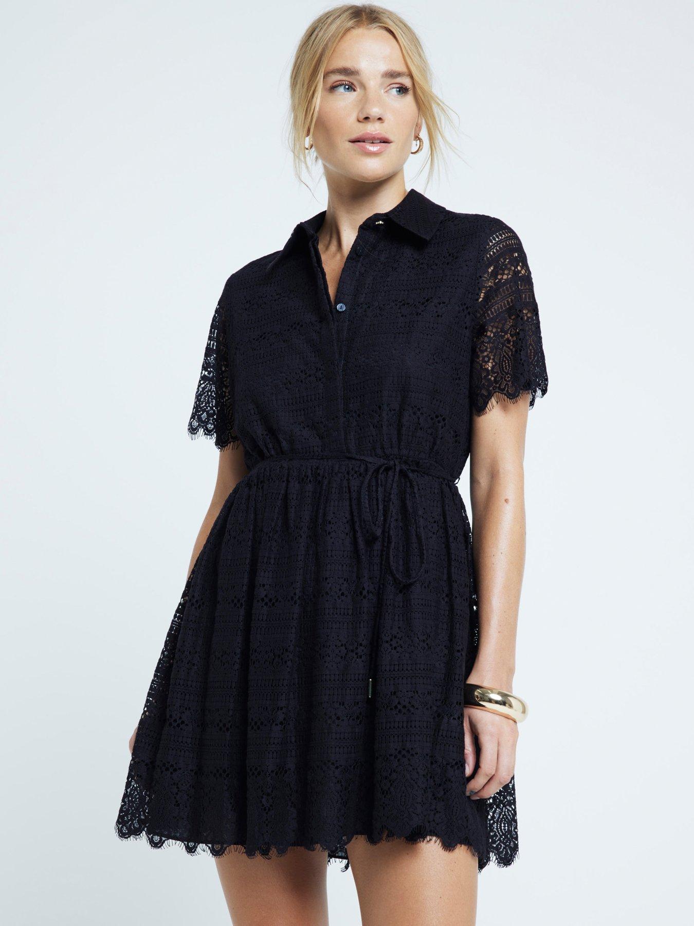 undefined Godet Mini Dress - Black