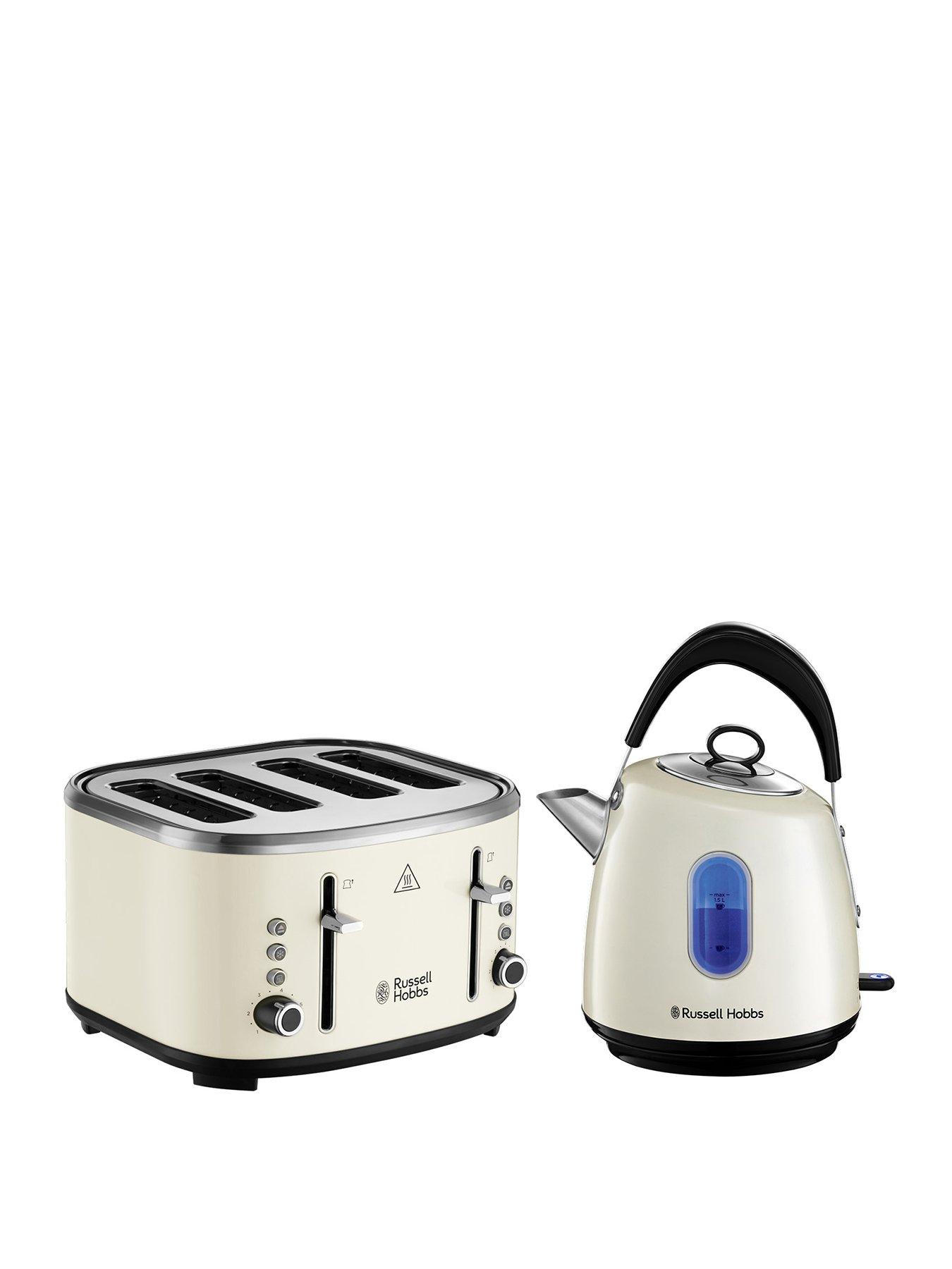 Image 1 of 7 of Russell Hobbs Stylevia Kettle &amp; Toaster Bundle&nbsp;- Cream